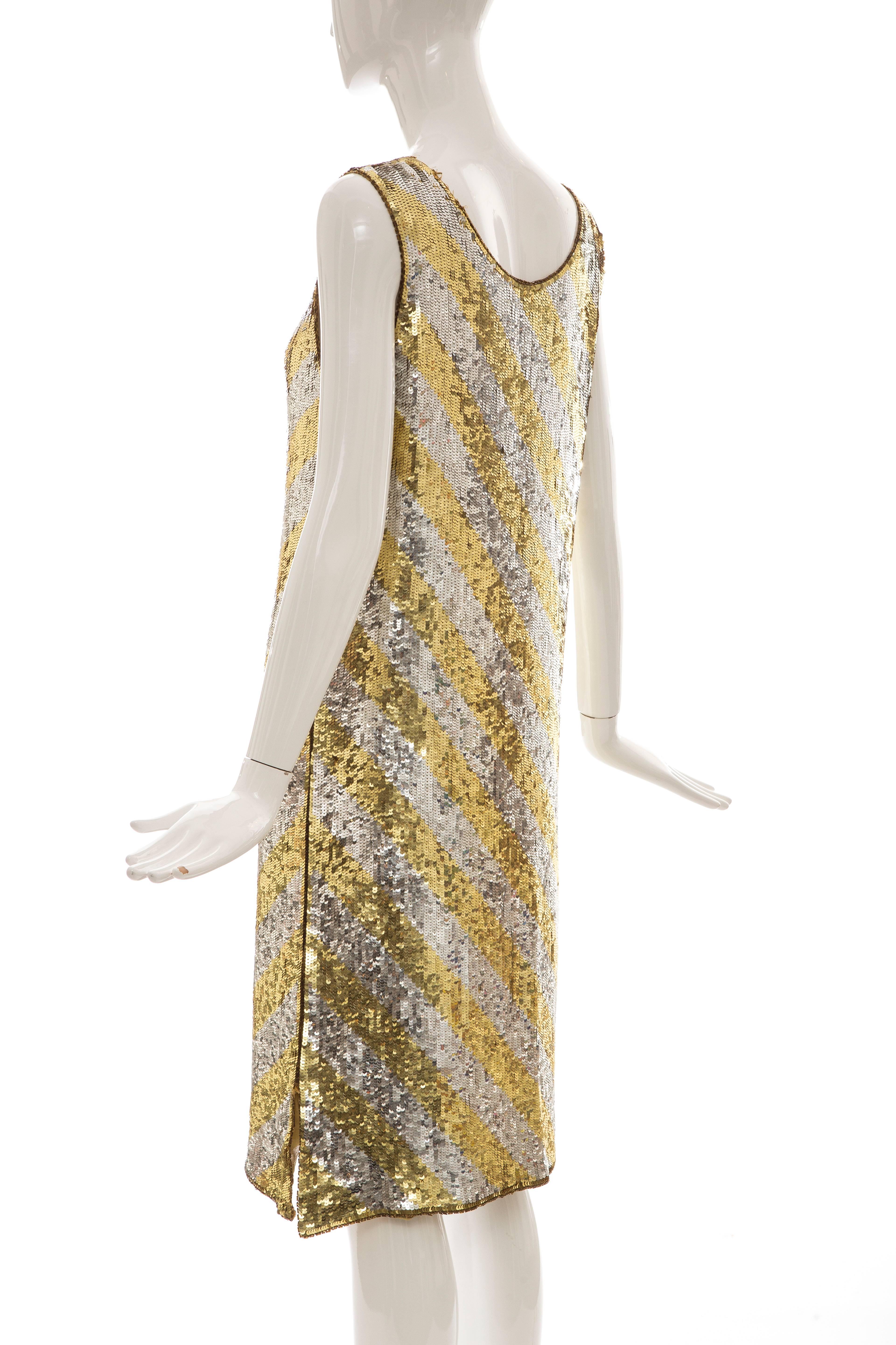  Marc Bohan for Christian Dior Embroidered Sequin Dress, Circa 1970s For Sale 1