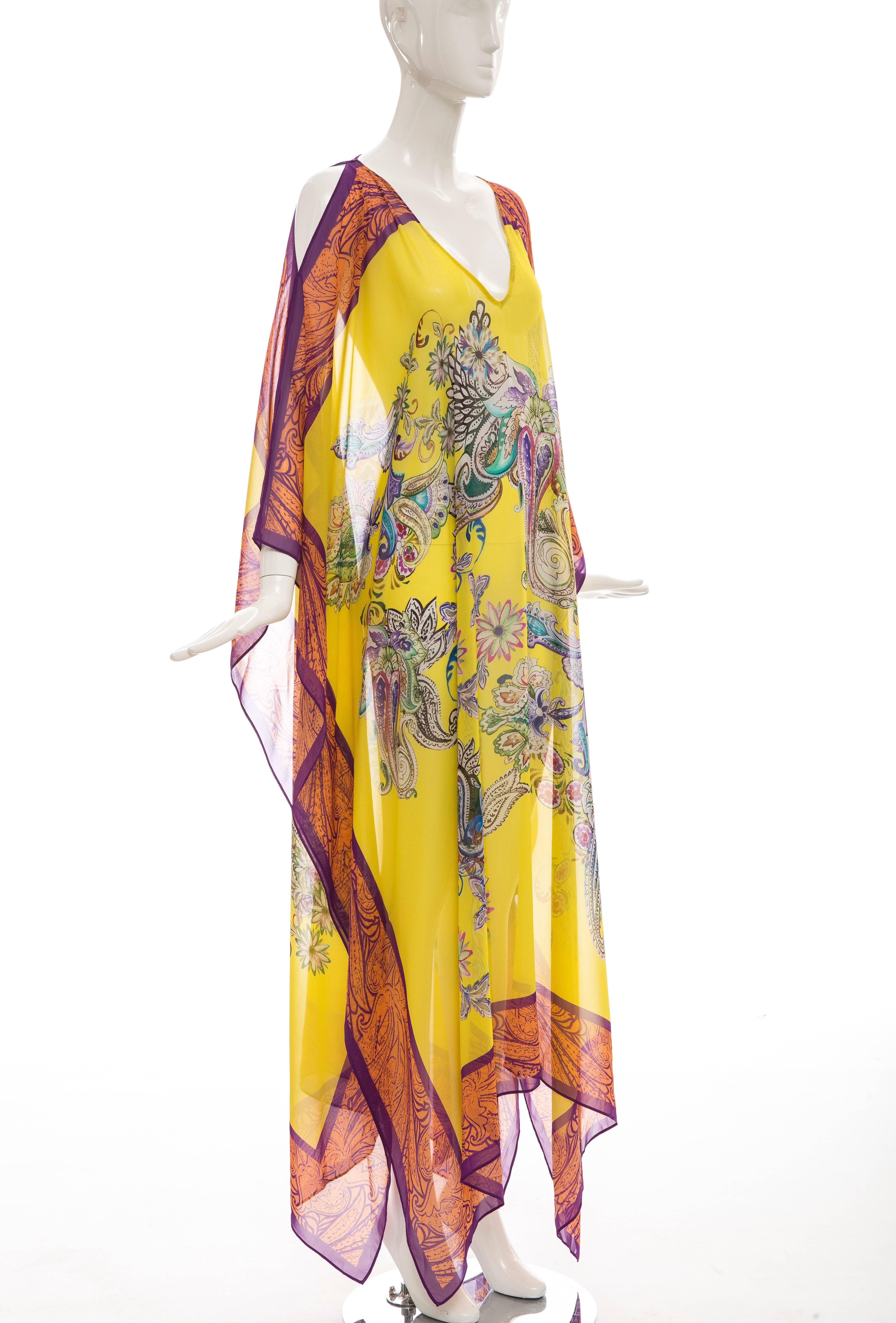 Women's Etro Silk Chiffon Paisley Printed Kaftan