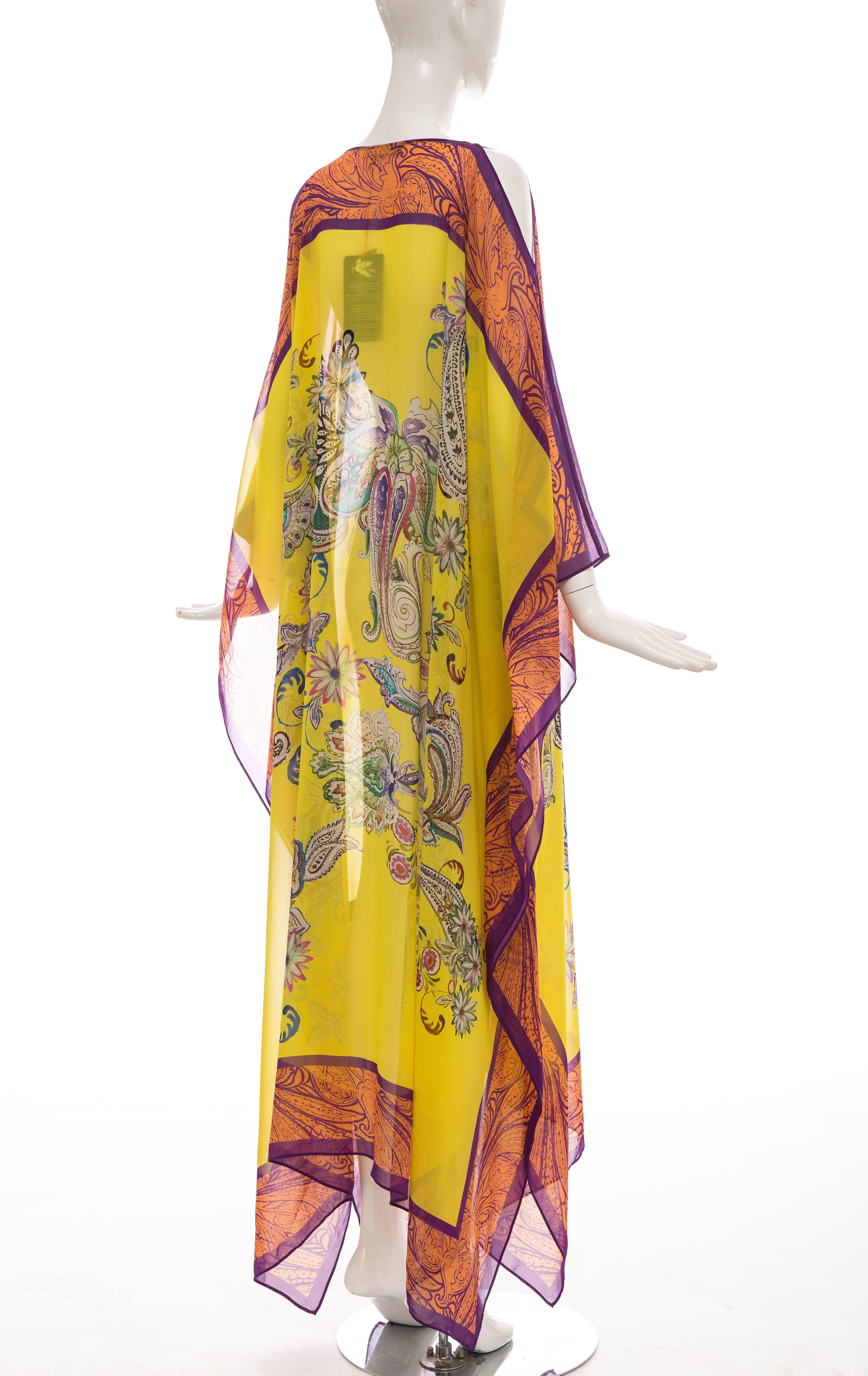 Etro Silk Chiffon Paisley Printed Kaftan 2