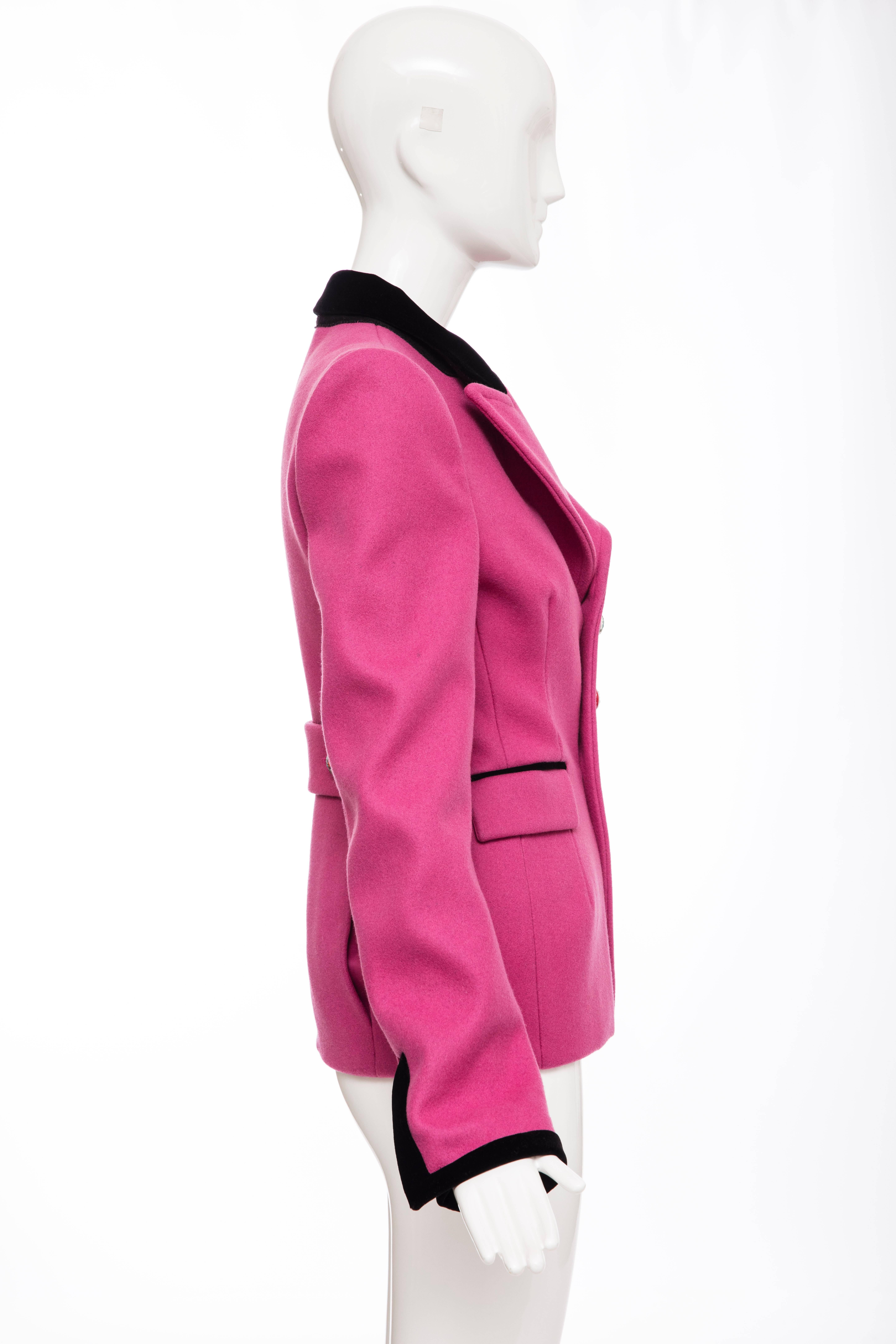 pink wool blazer