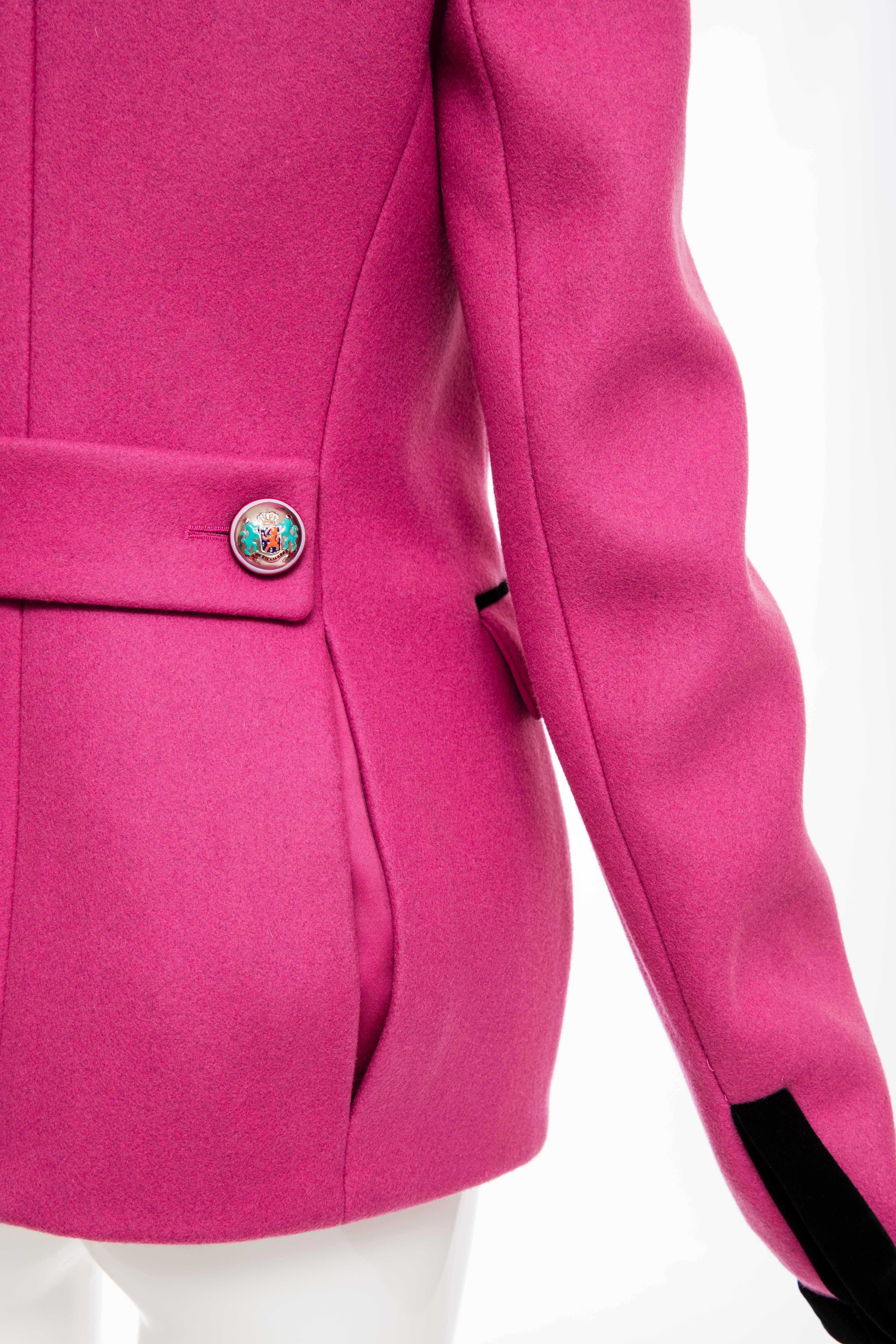  Nicolas Ghesquière for Balenciaga Runway Pink Wool Velvet Blazer, Fall 2007 For Sale 2