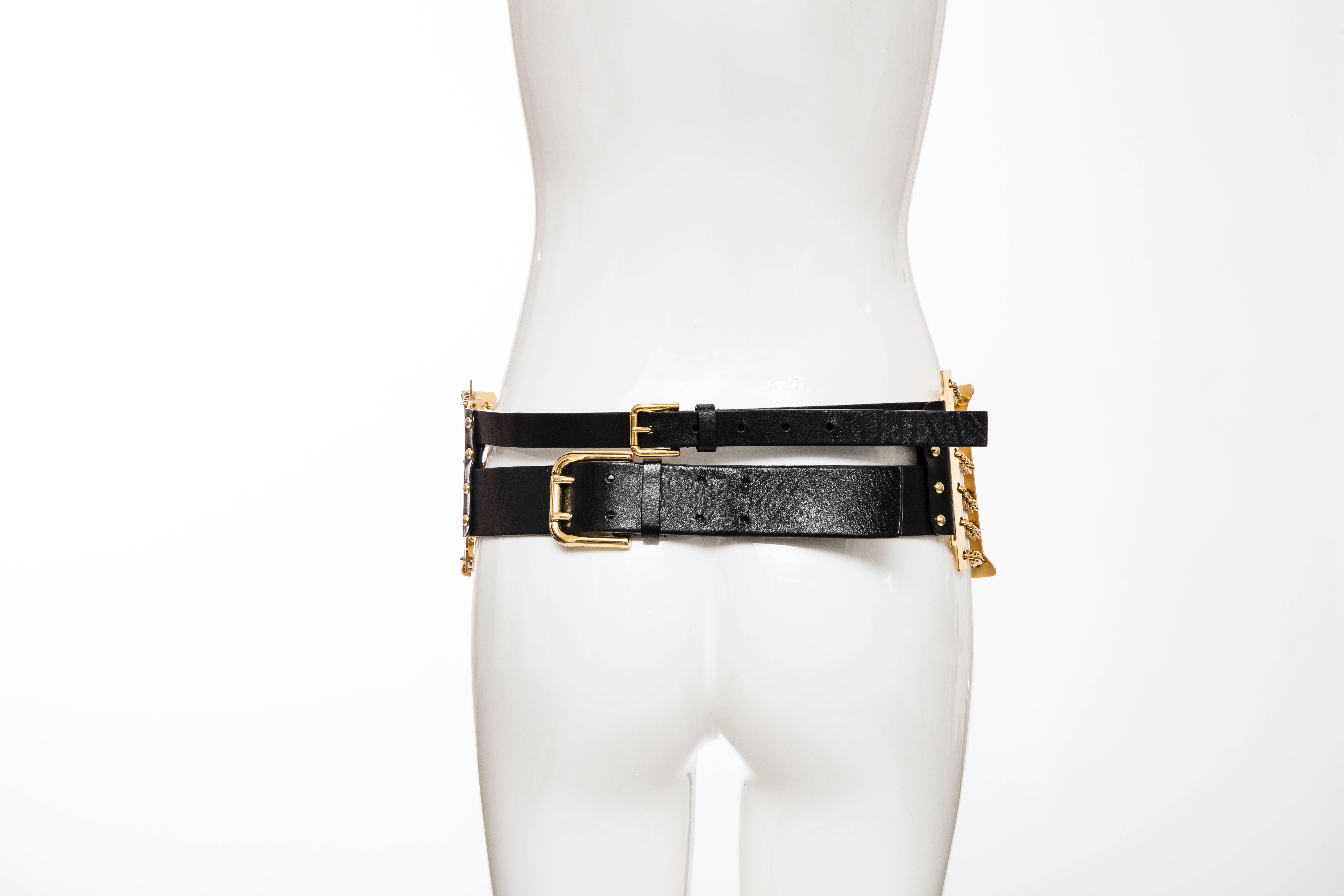 Women's Dolce & Gabbana Love Black Leather Belt, Spring - Summer 2003
