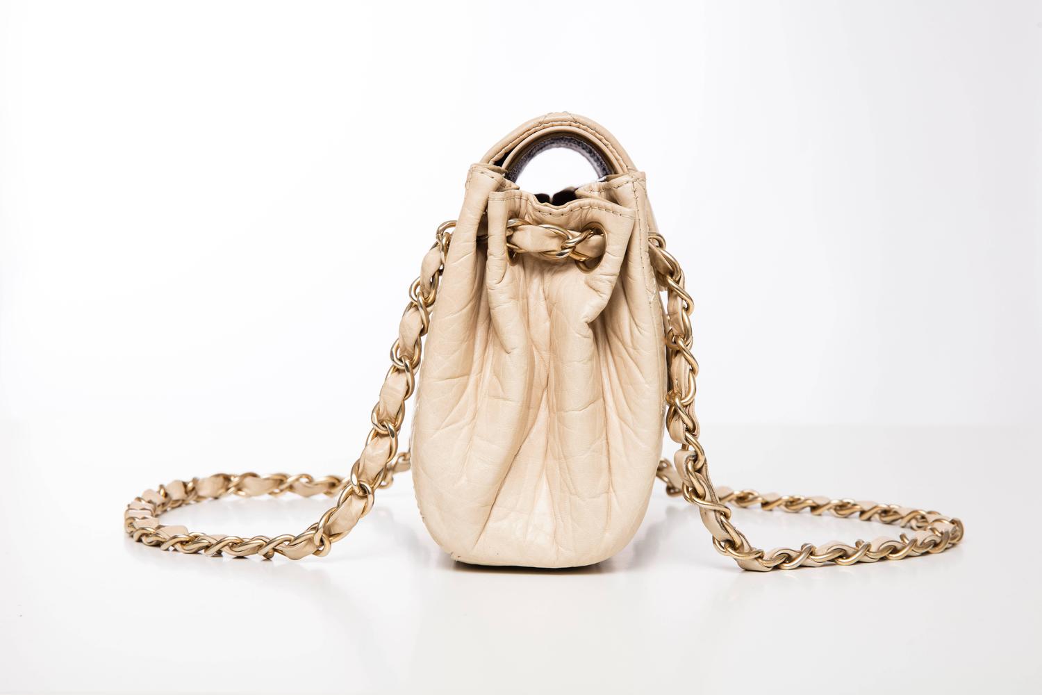Chanel Beige Quilted Leather Sac Class Rabat Bag For Sale at 1stdibs