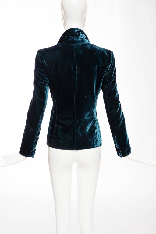 Tom Ford for Yves Saint Laurent Runway Emerald Silk Velvet Blazer, Fall ...