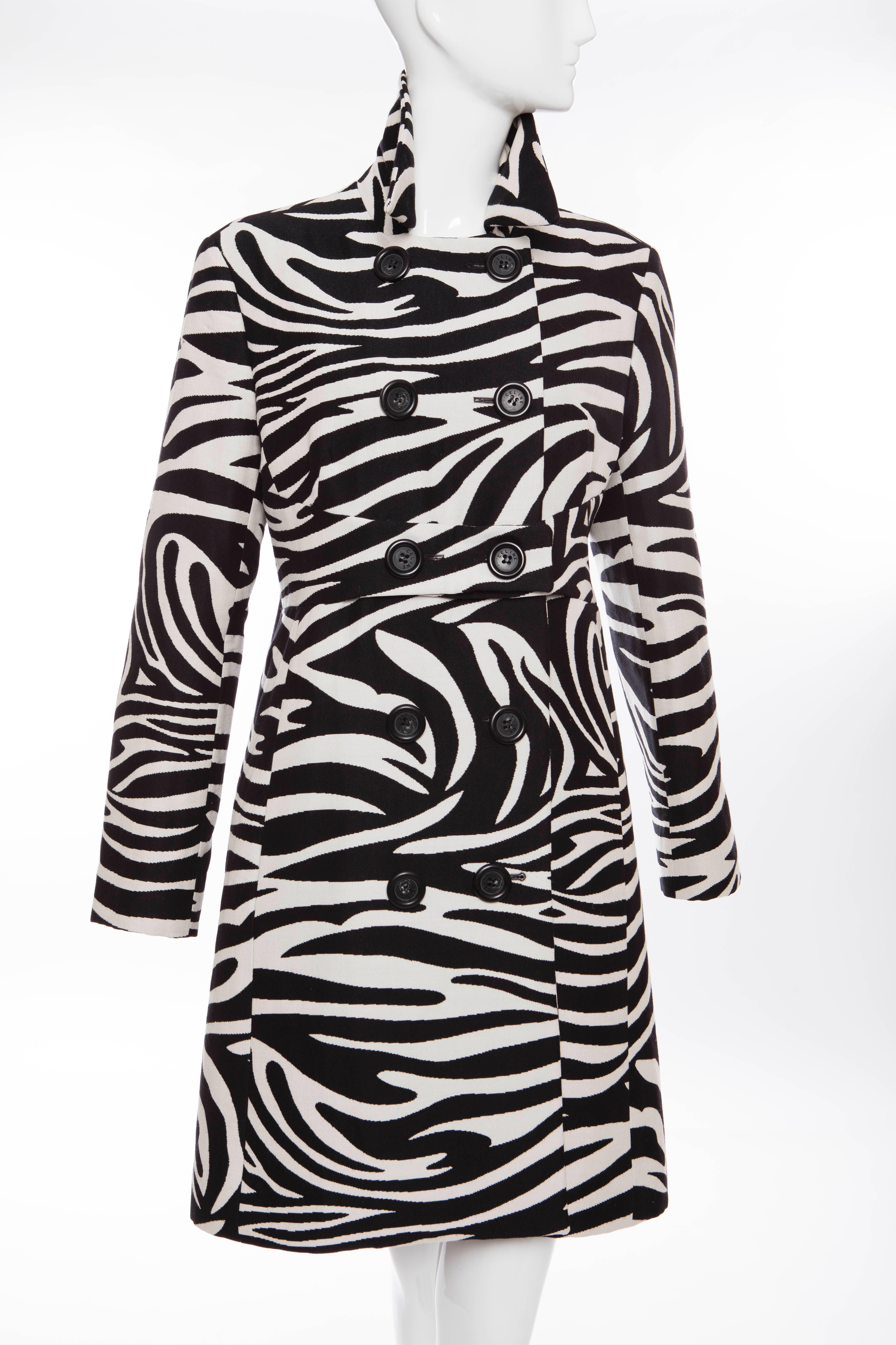 Céline *Celine by Hedi Slimane [LARGE CABAS THAIS] Zebra pattern tote bag  Black Beige Cloth ref.714283 - Joli Closet