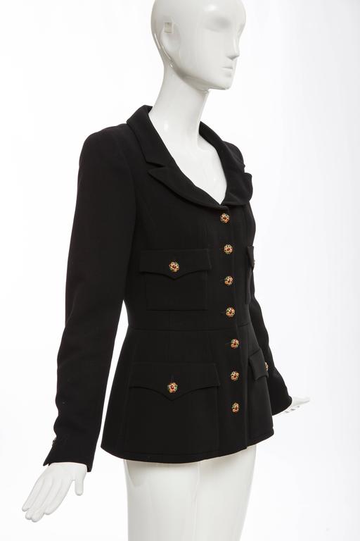 Chanel Black Wool Jacket With Gripoix Buttons, Autumn - Winter 1996 at  1stDibs