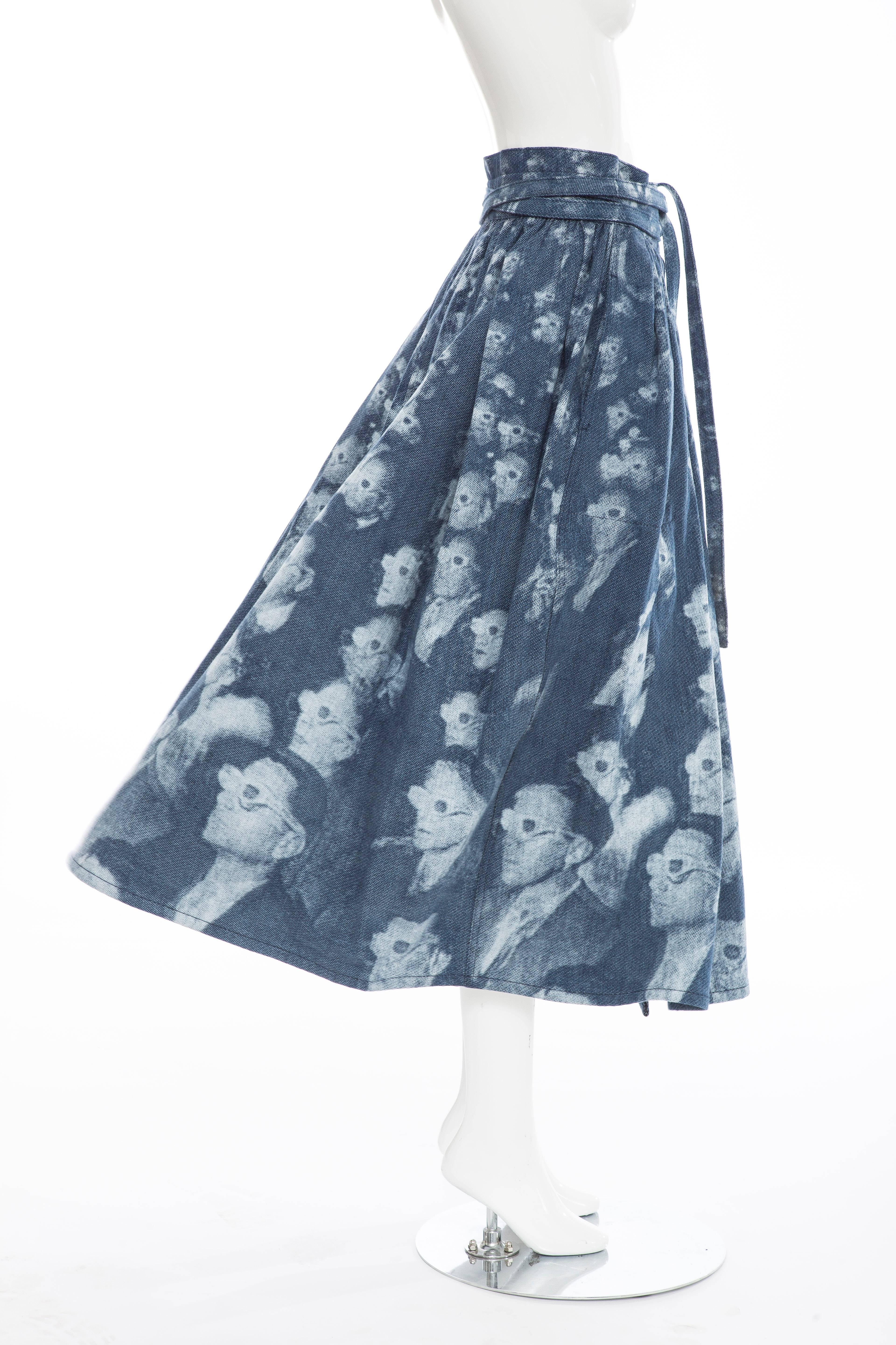 Marc Jacobs Printed Denim Wrap Skirt, Spring - Summer 2016 In New Condition In Cincinnati, OH