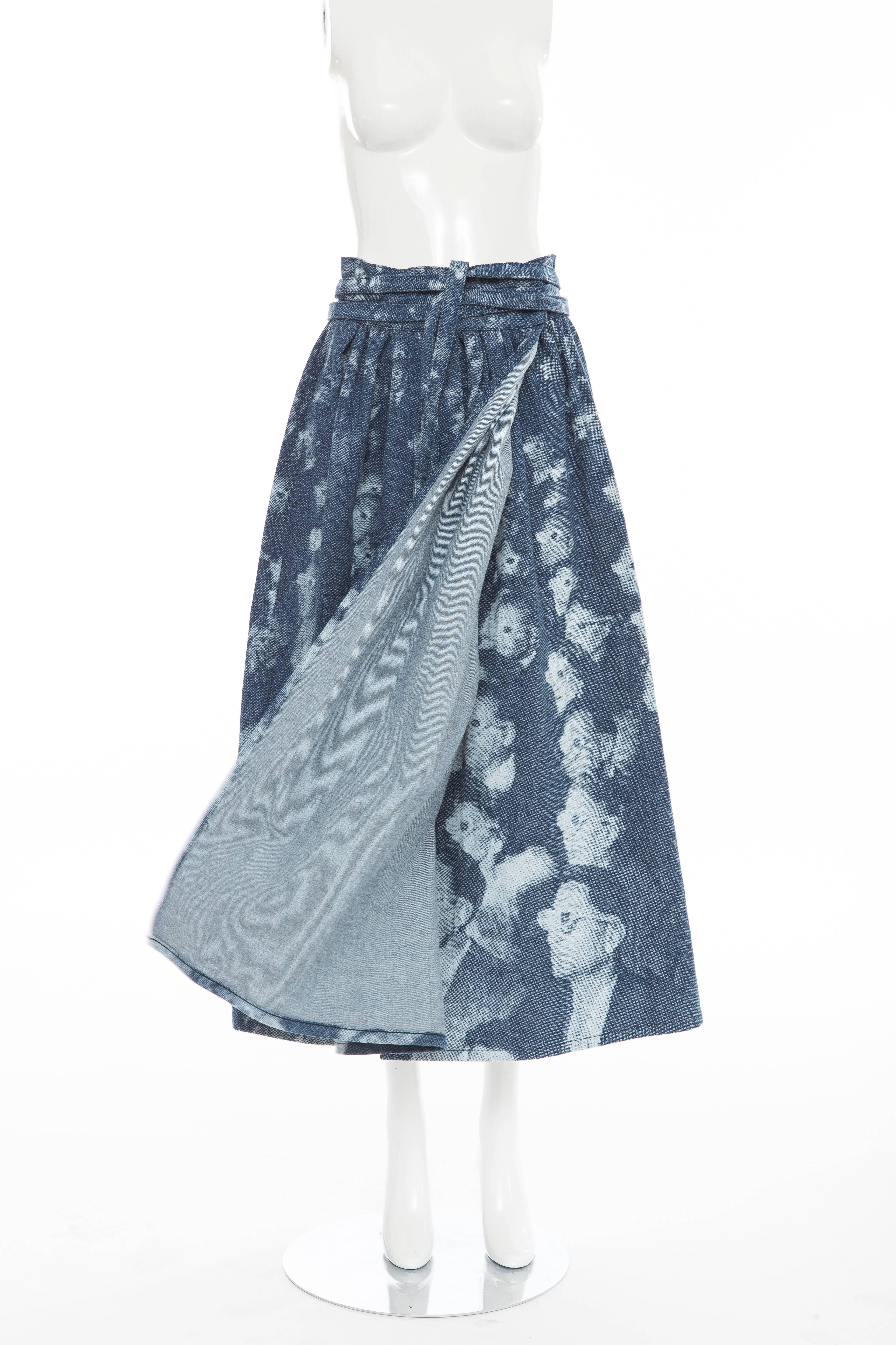 Women's Marc Jacobs Printed Denim Wrap Skirt, Spring - Summer 2016