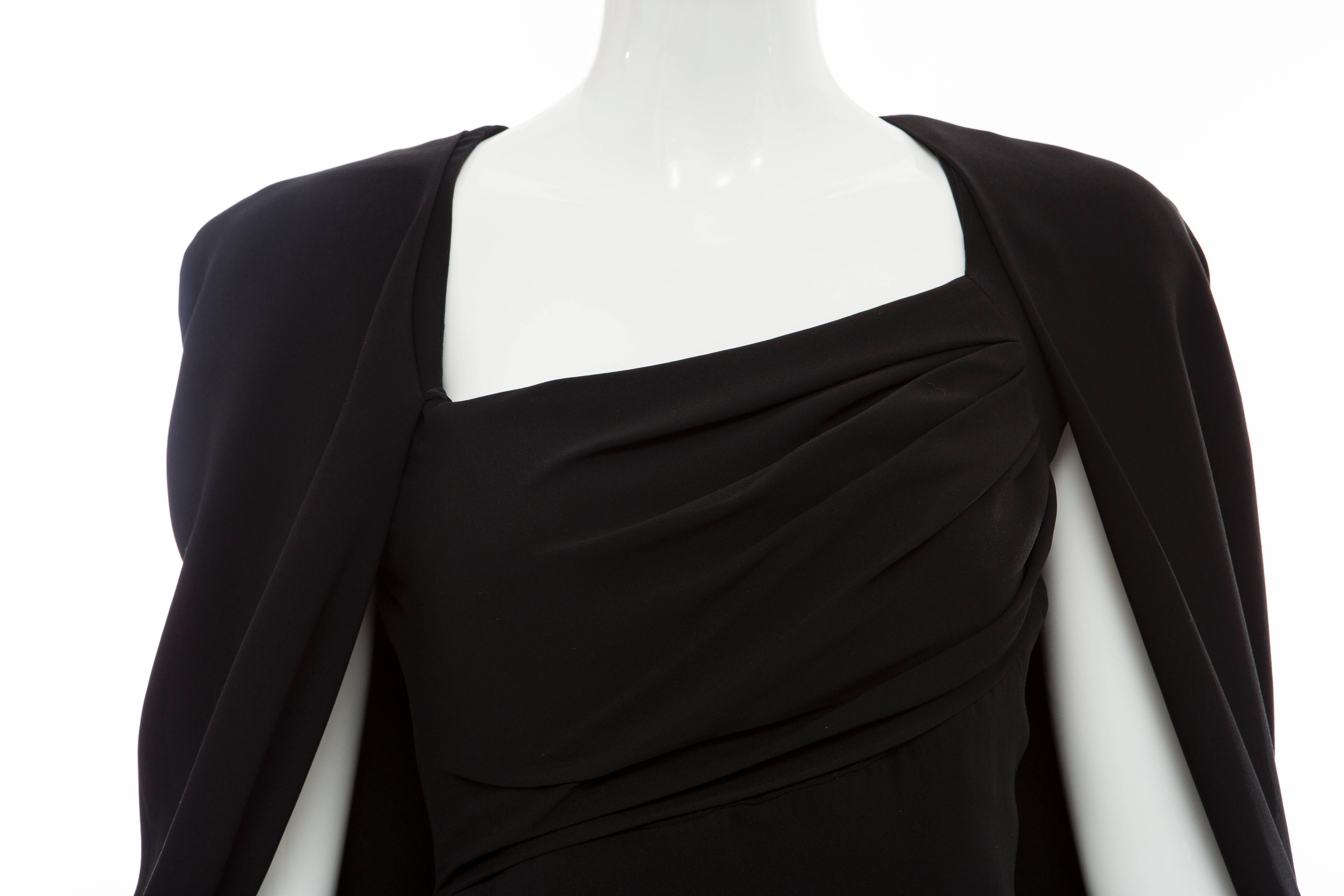 Tom Ford Black Silk Evening Dress With Matching Cape, Fall 2012 1