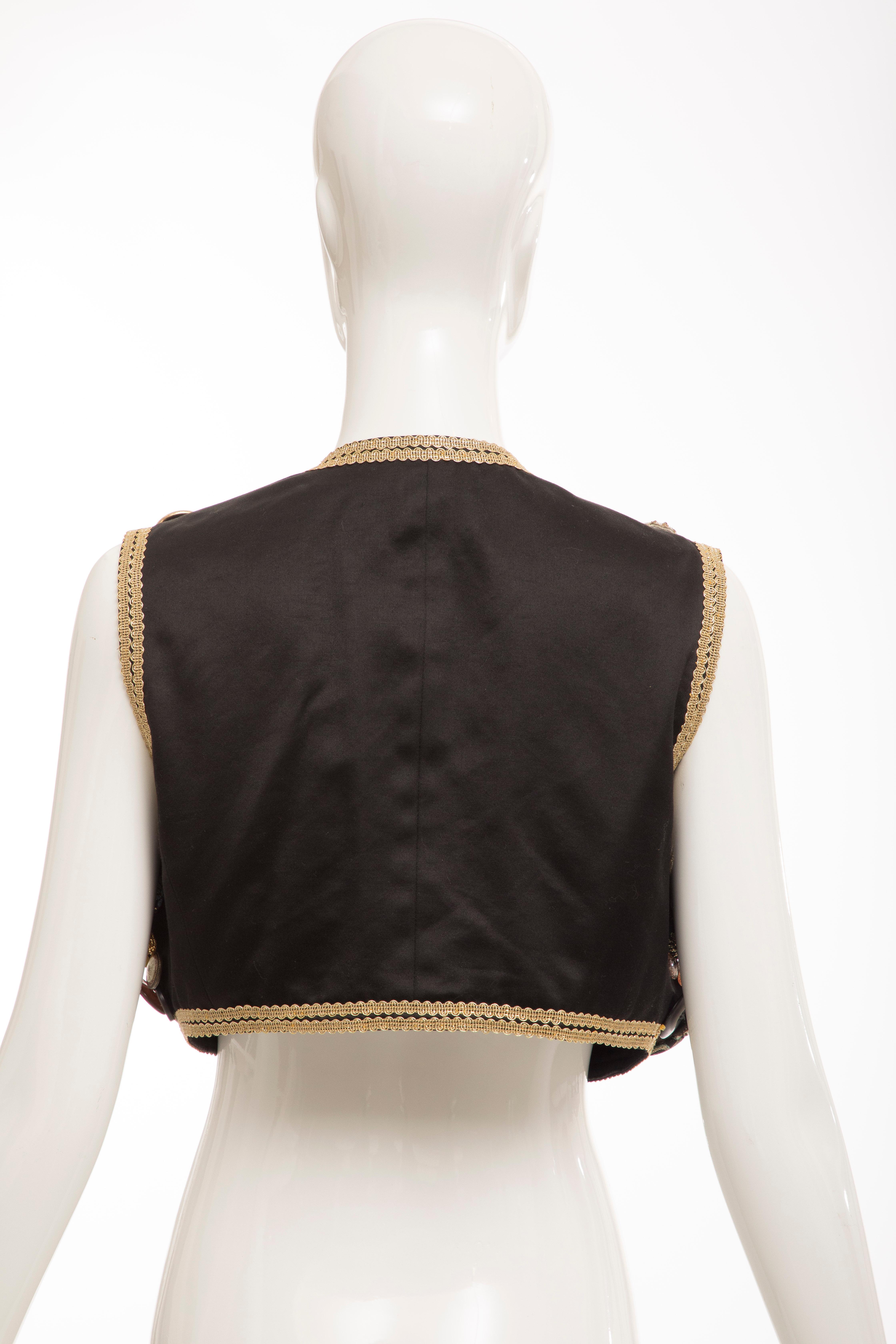 Dolce & Gabbana Black Multi Button Cotton Vest, Circa: 1990's For Sale 4