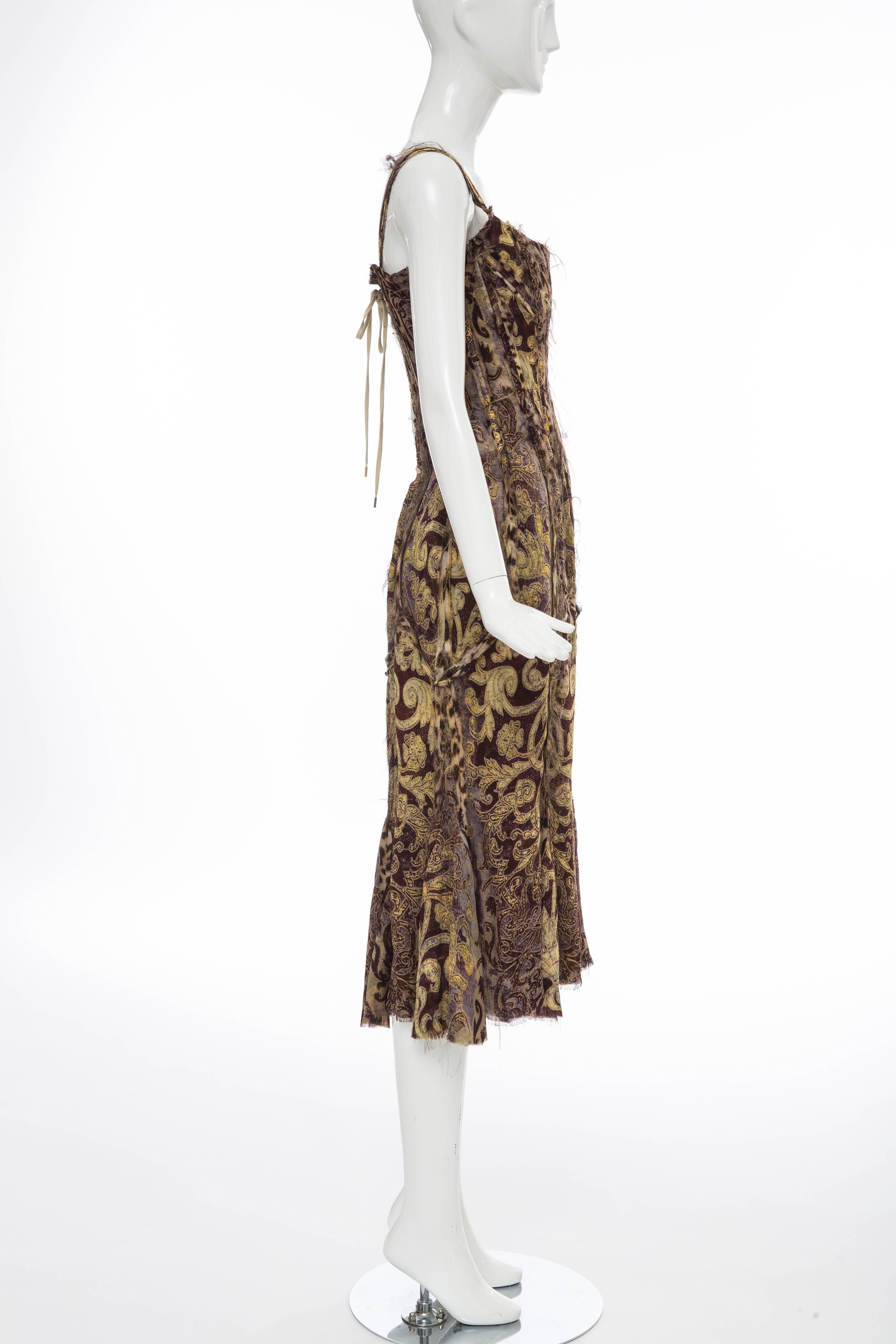 floral lace-up chiffon dress