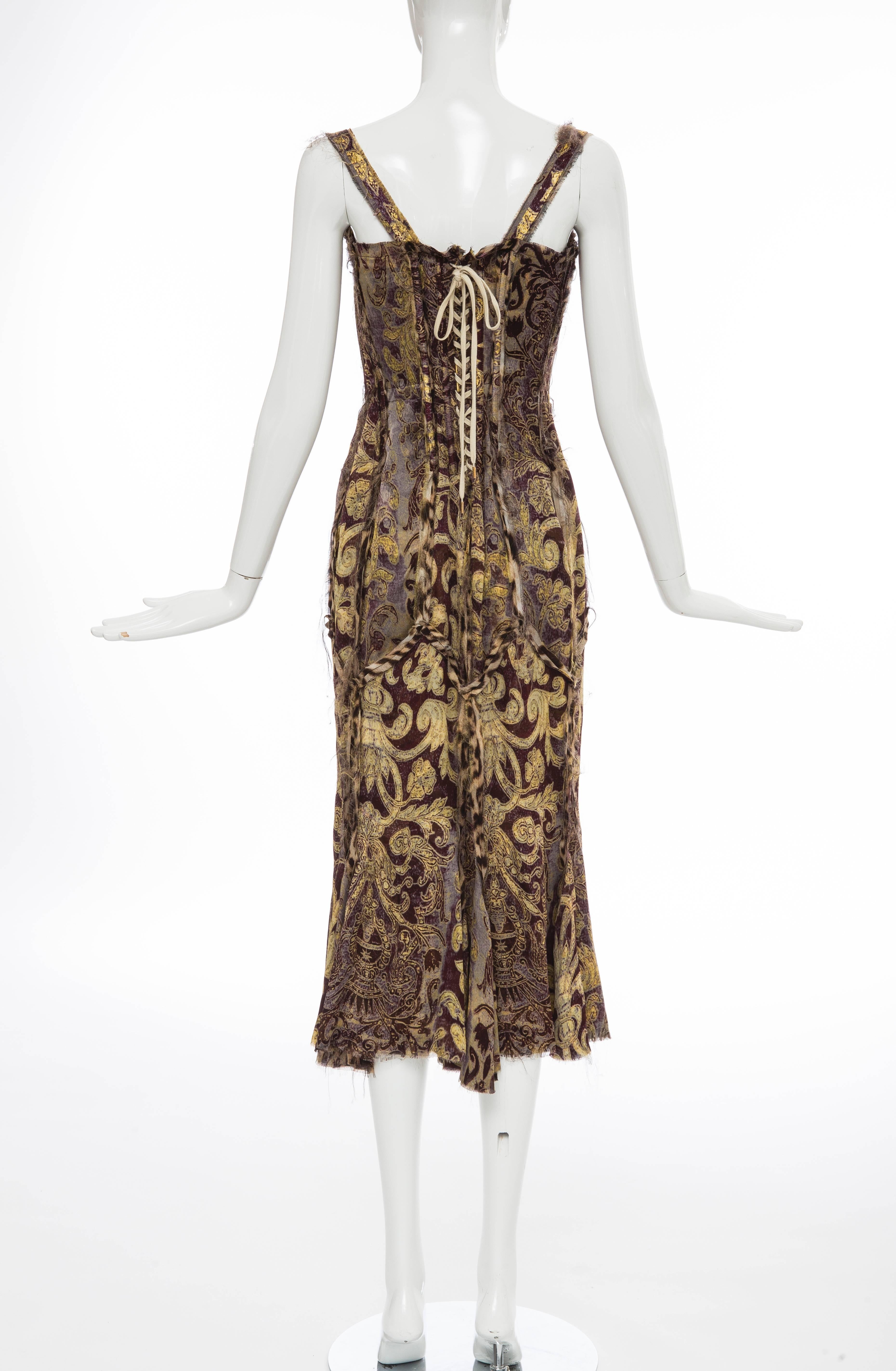 Roberto Cavalli Leopard And Floral Silk Chiffon Dress With Lace Up ...