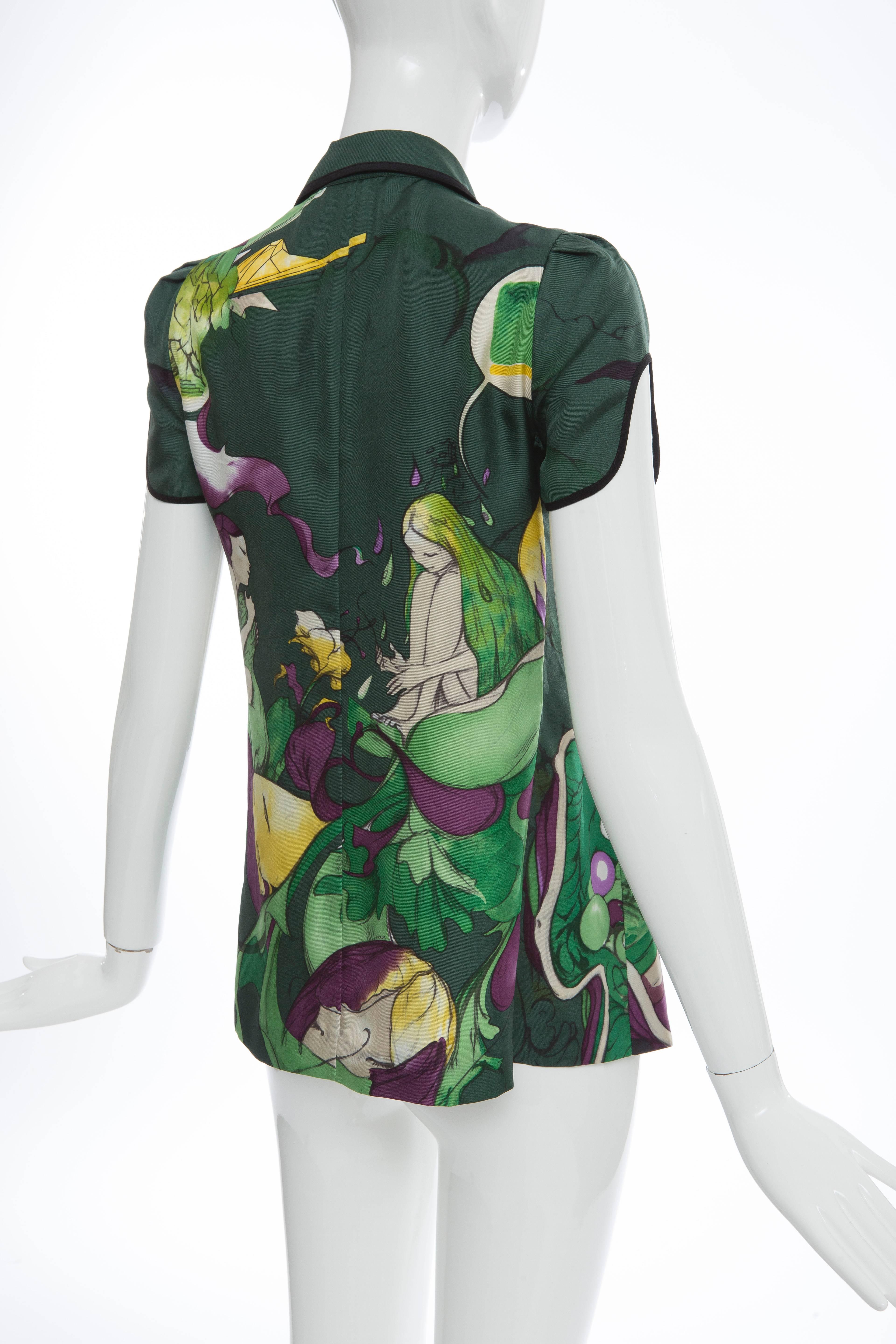 Women's Prada Silk Top With James Jean Fairy Print, Spring - Summer 2008