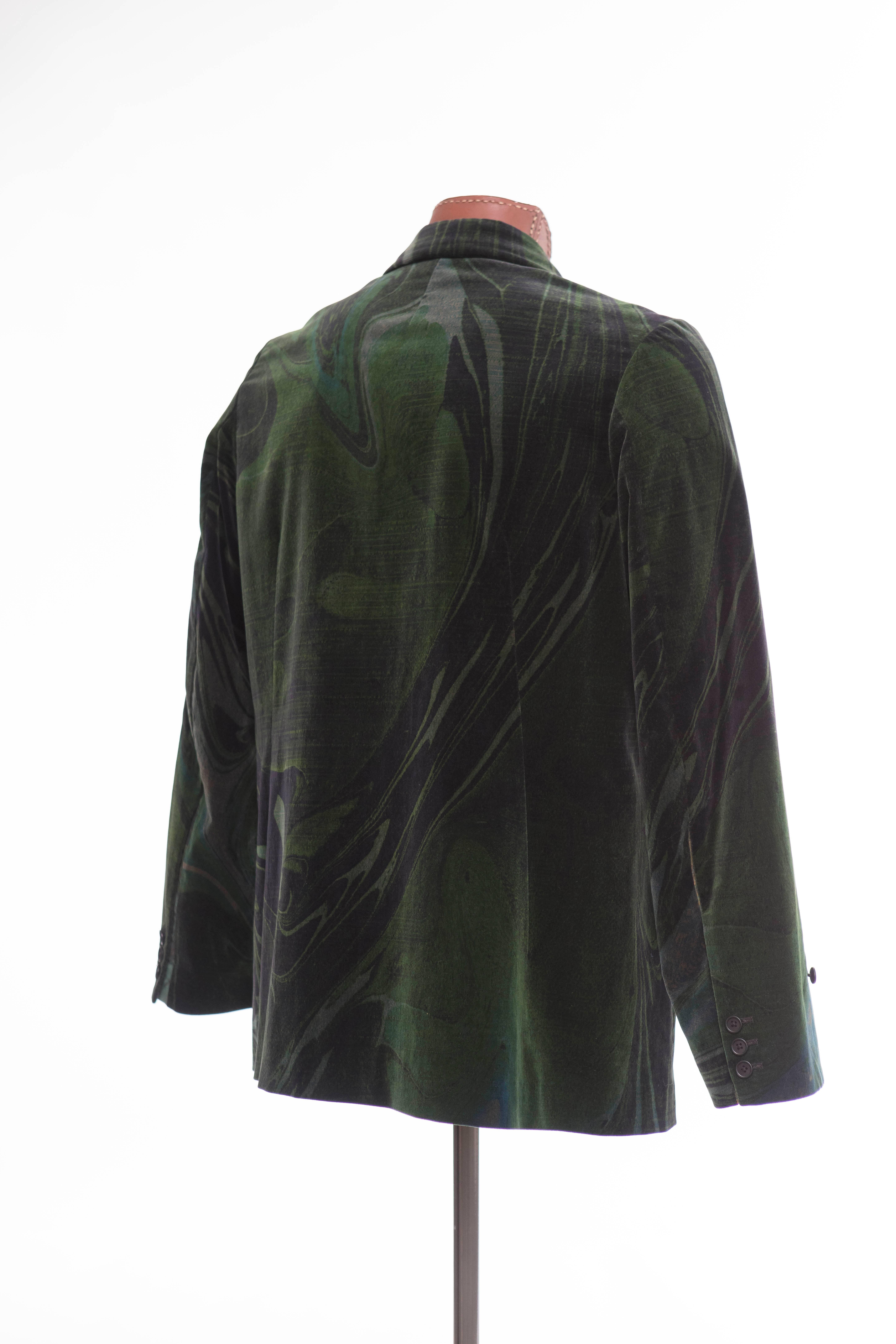 Yohji Yamamoto Men's Emerald Green Velvet Blazer, Autumn - Winter 2015 1
