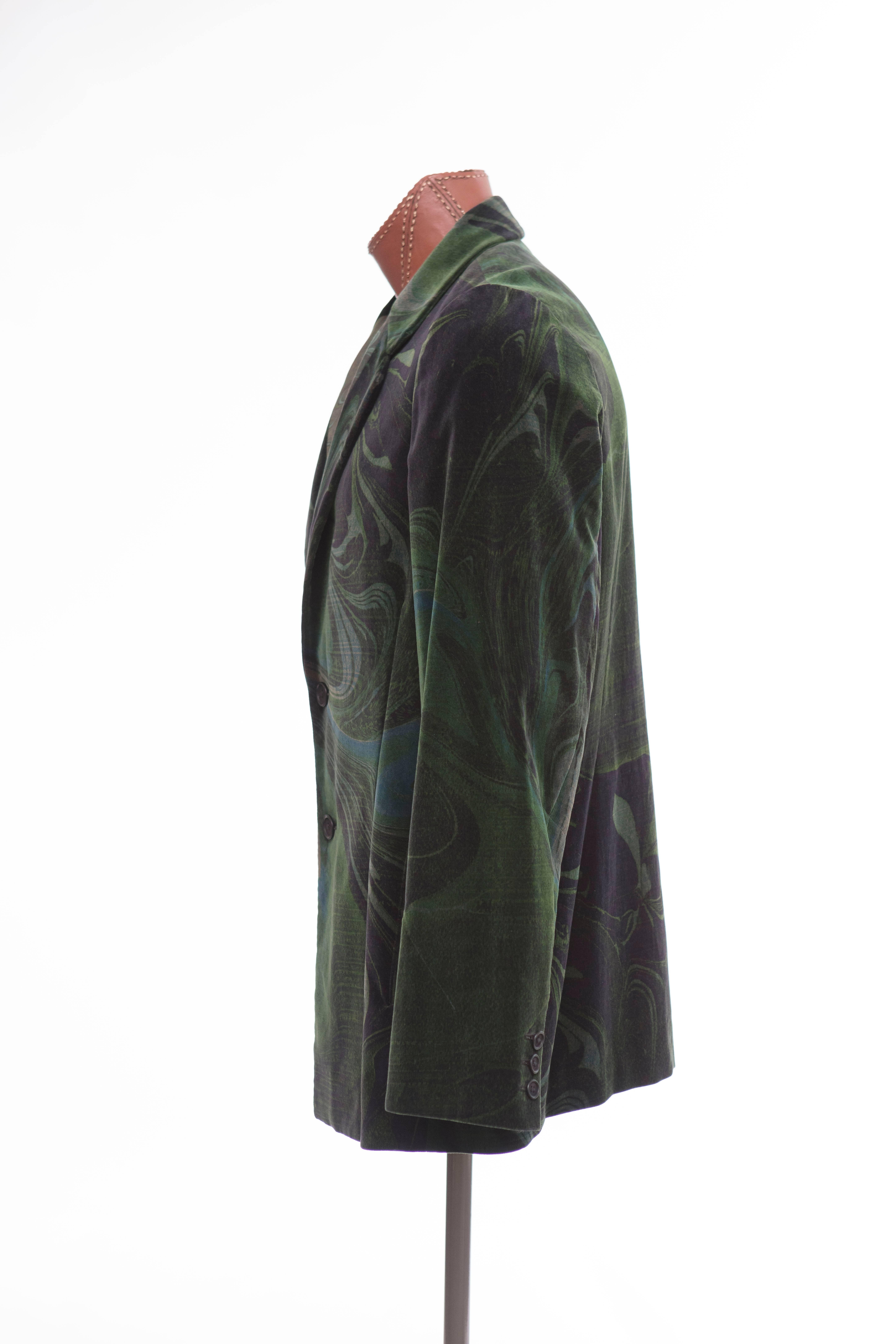 Yohji Yamamoto Men's Emerald Green Velvet Blazer, Autumn - Winter 2015 2