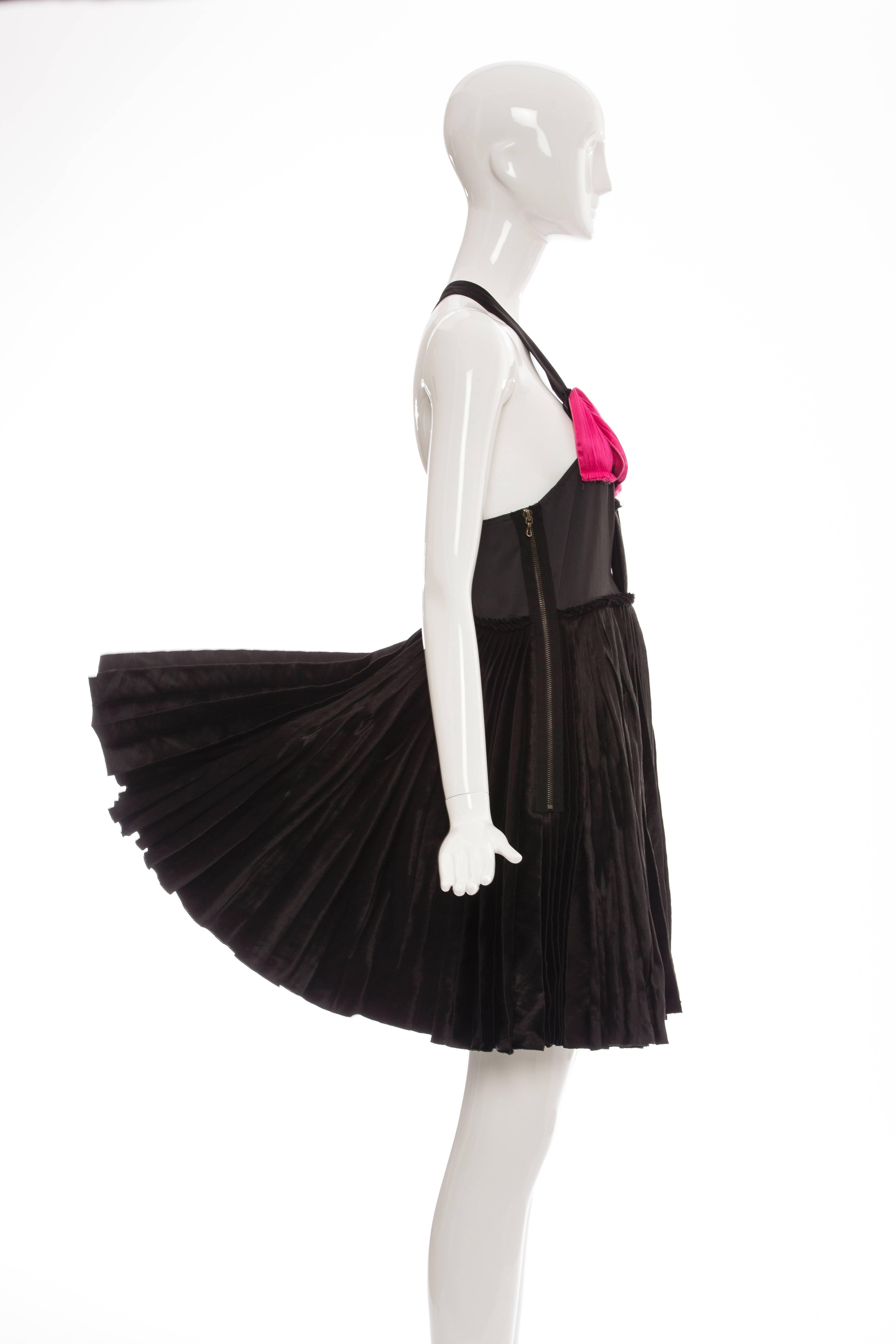  Alber Elbaz for Lanvin Runway Black Pleated Dress Racer Back, Spring 2007 4