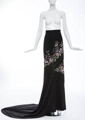 Alexander McQueen Givenchy Haute Couture Runway Black Beaded Skirt, Fall 1998