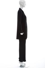 Issey Miyake Black Pleated Polyester Button Front Pant Suit, Circa 1990's