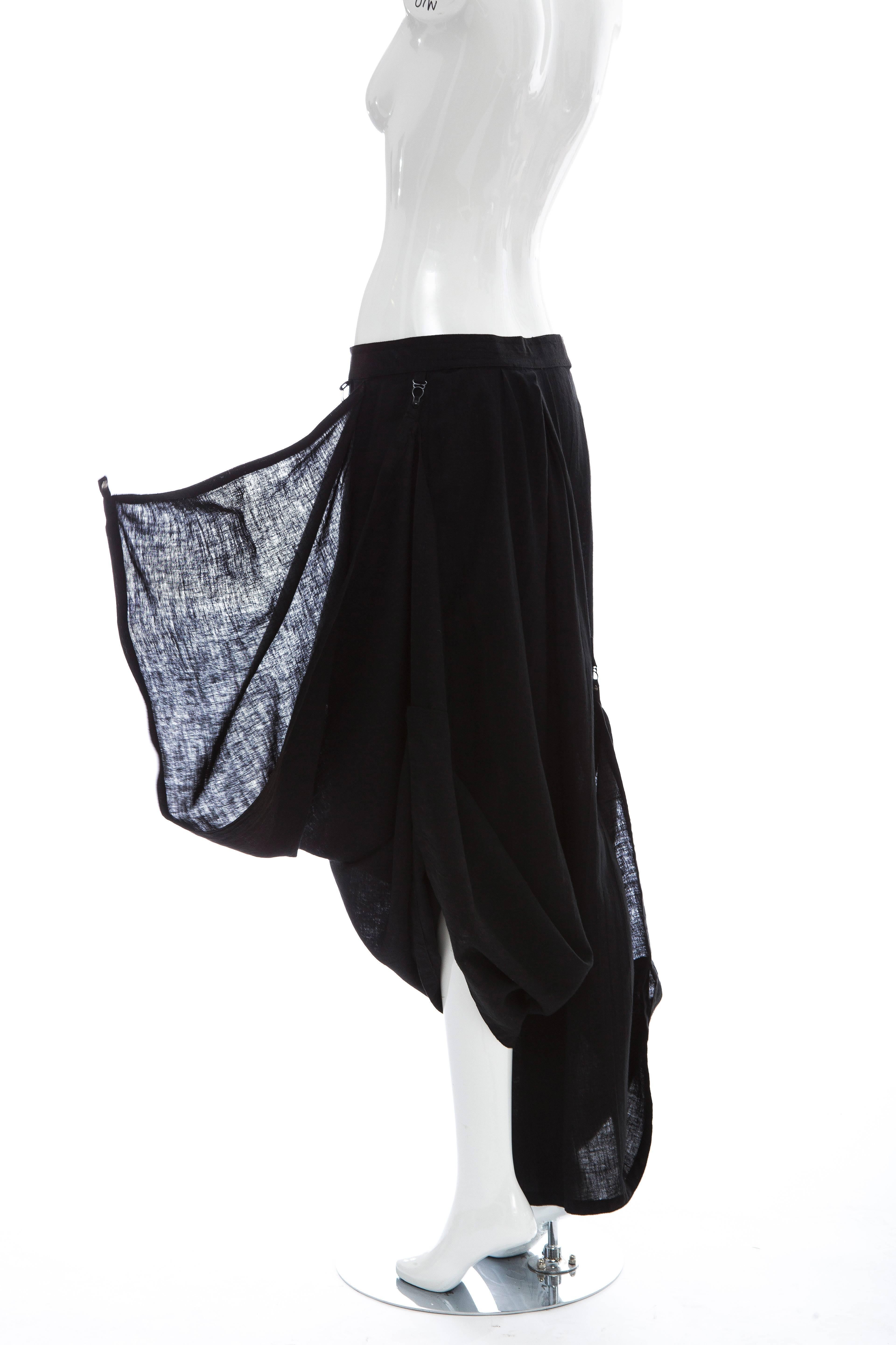 Kansai Yamamoto Black Linen Cotton Harem Pants, Circa 1980's 4