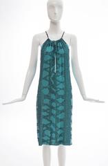 Tom Ford for Gucci Runway Silk Beaded Python Print Shift Dress, Spring 2000