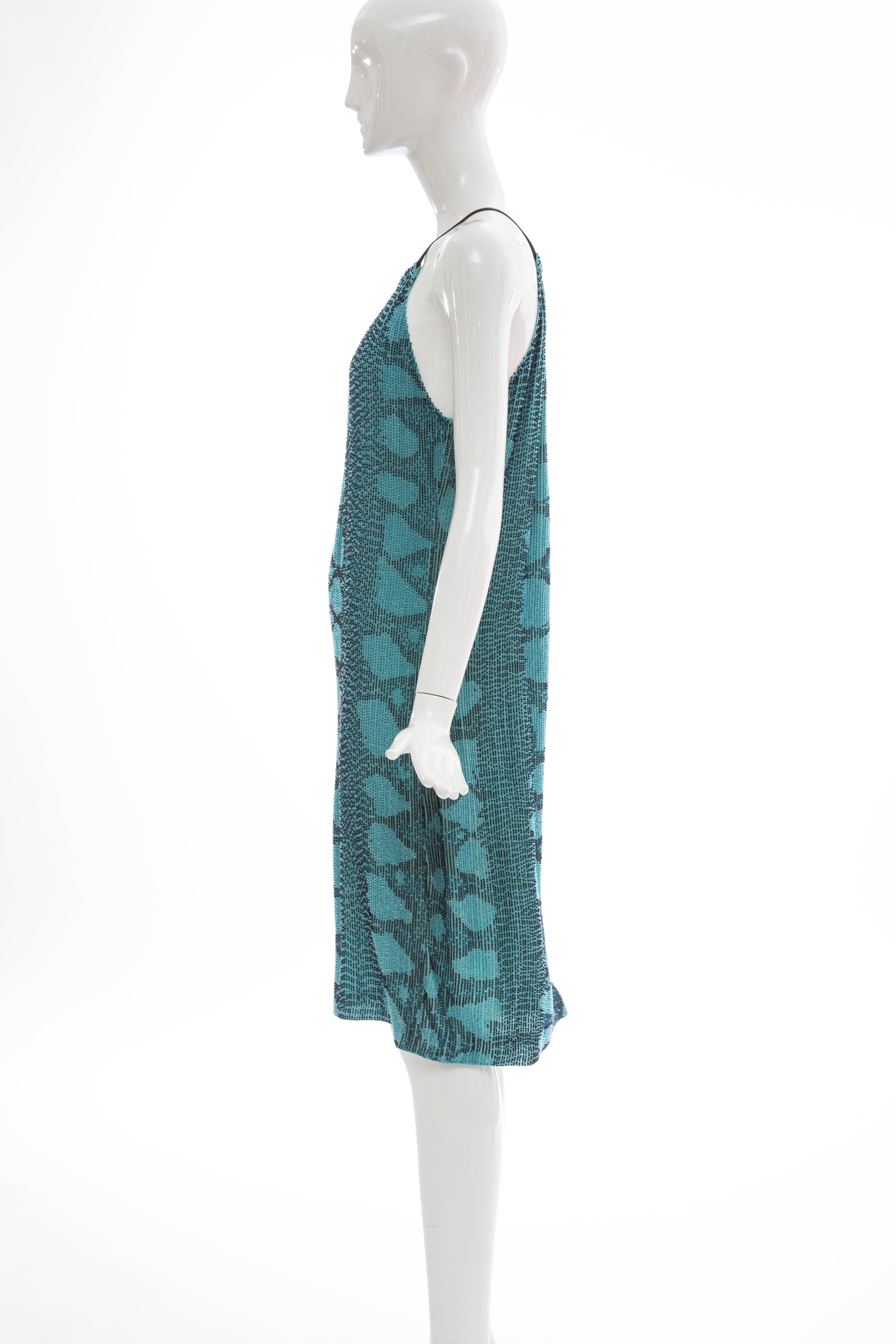 Tom Ford for Gucci Runway Silk Beaded Python Print Shift Dress, Spring 2000 For Sale 3