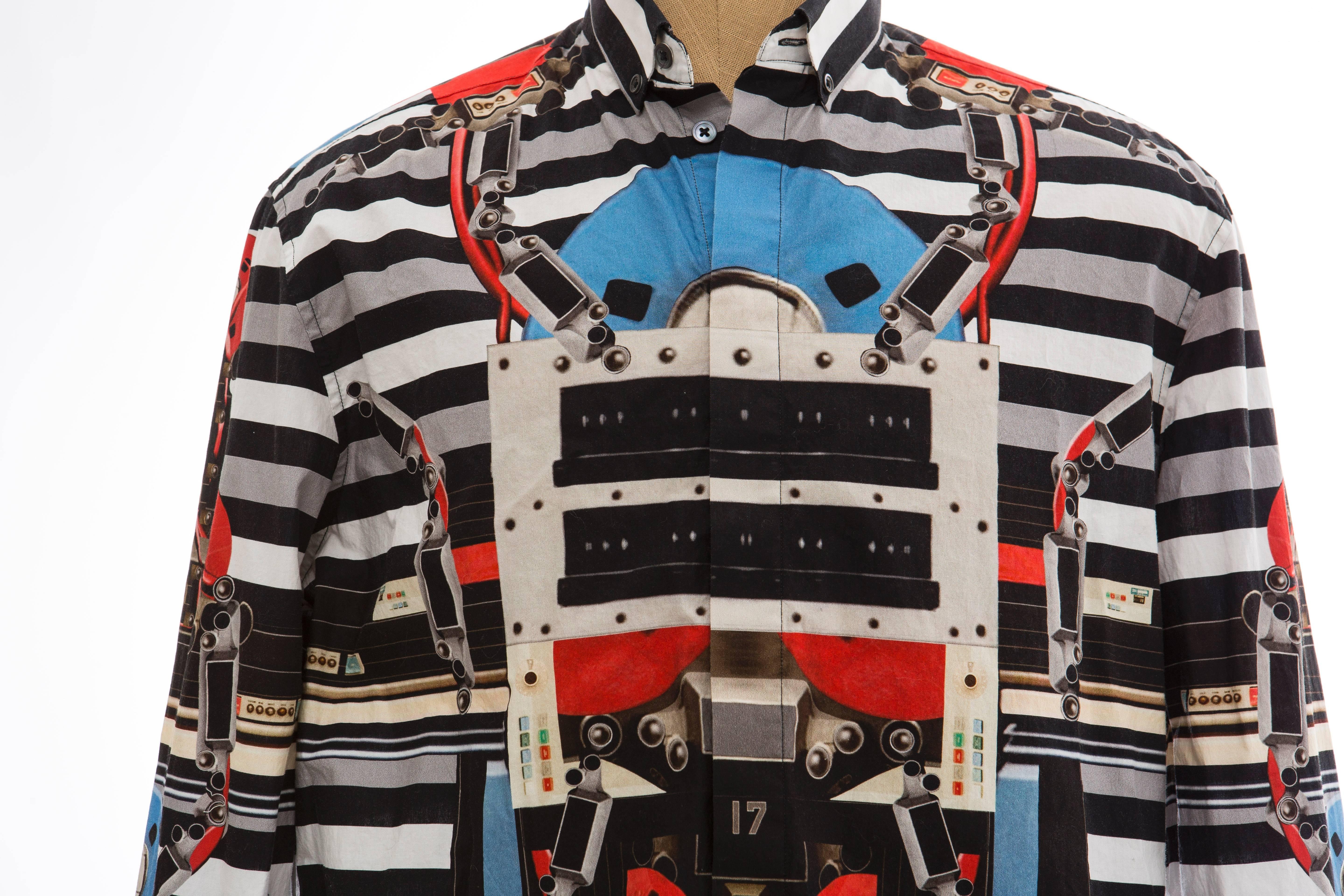  Riccardo Tisci for Givenchy Runway Men's Cotton Print Shirt, Spring 2014 Herren im Angebot