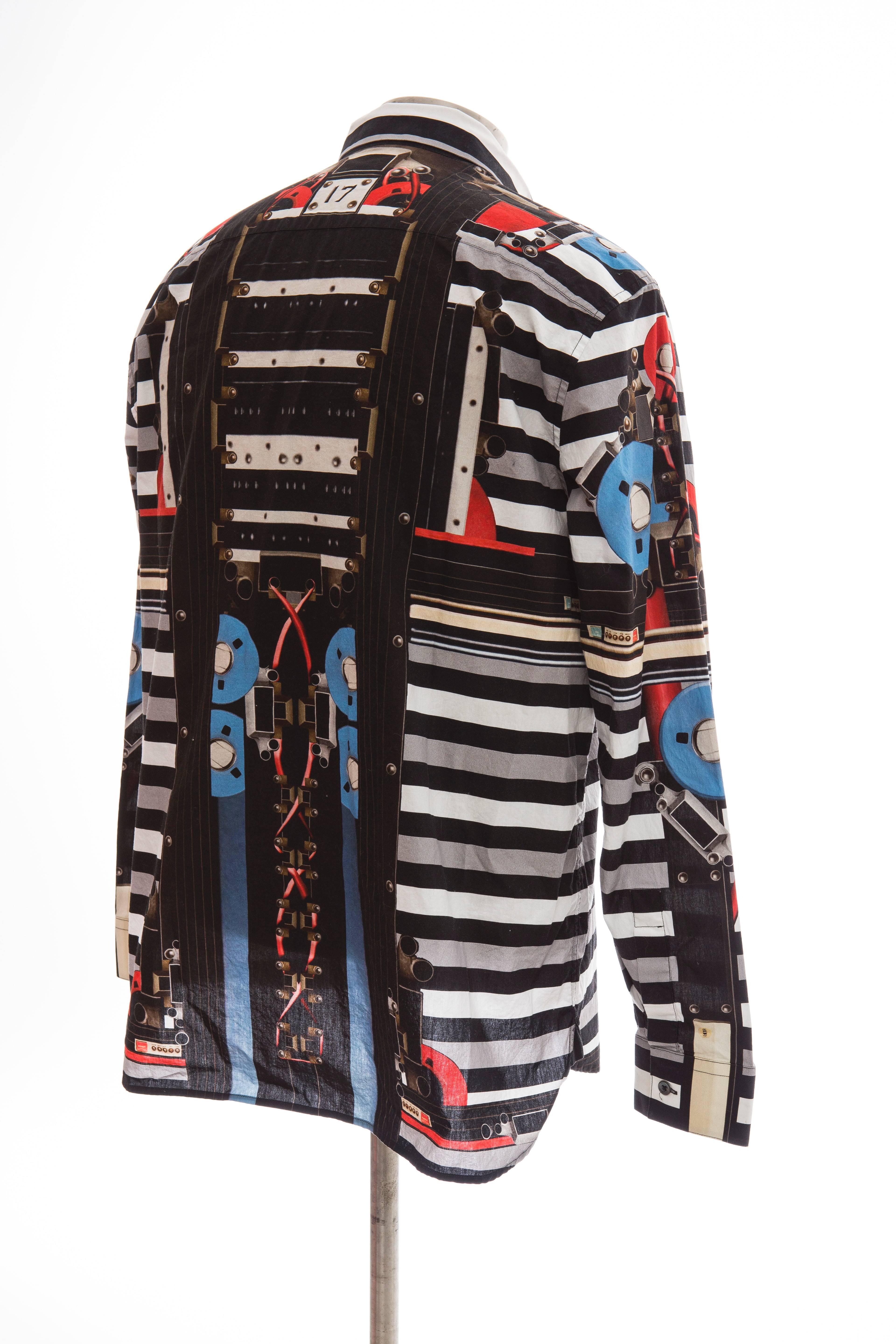  Riccardo Tisci for Givenchy Runway Men's Cotton Print Shirt, Spring 2014 im Angebot 1