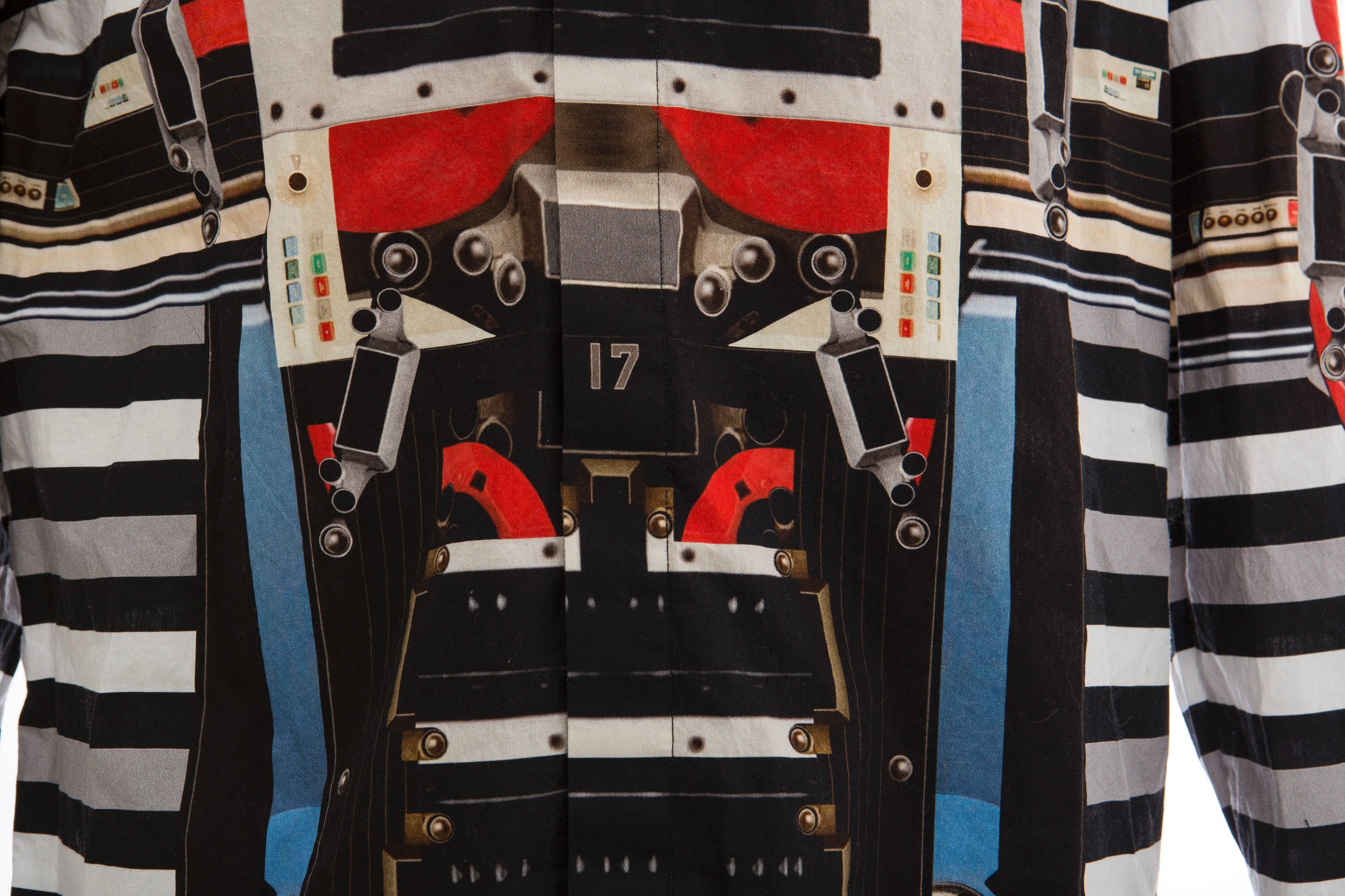  Riccardo Tisci for Givenchy Runway Men's Cotton Print Shirt, Spring 2014 For Sale 2