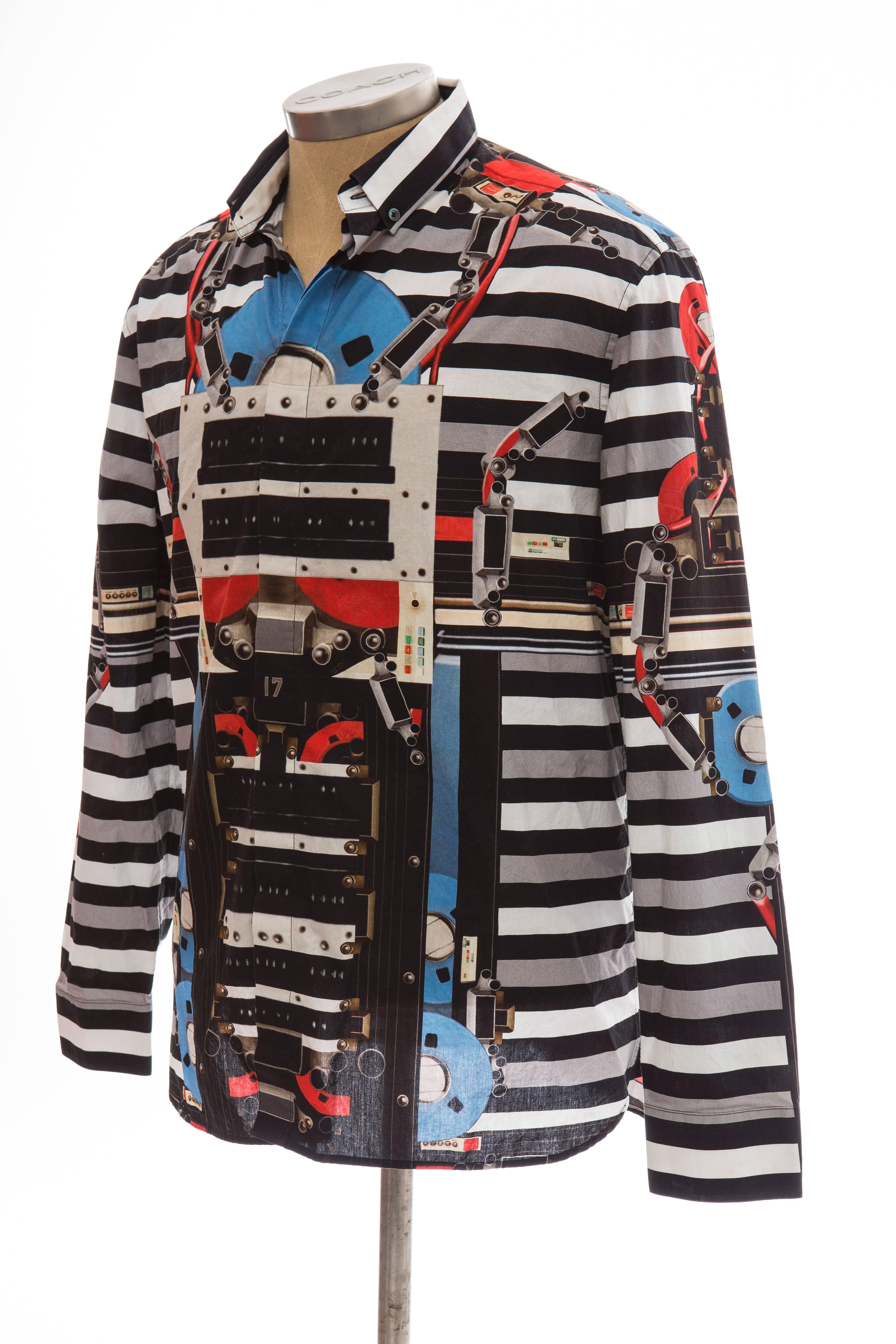  Riccardo Tisci for Givenchy Runway Men's Cotton Print Shirt, Spring 2014 For Sale 3