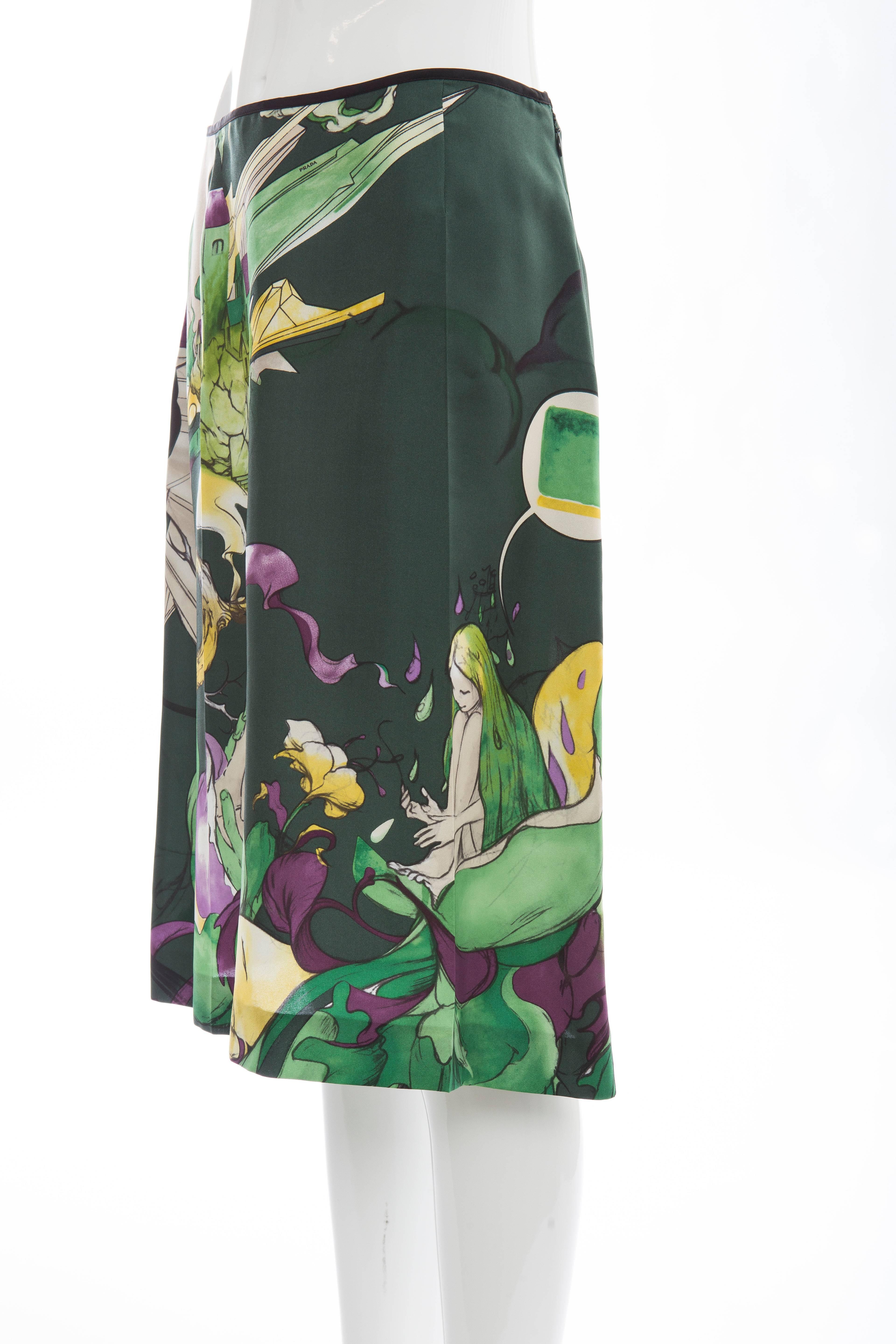 Prada Silk Skirt With James Jean Fairy Print, Spring - Summer 2008 1