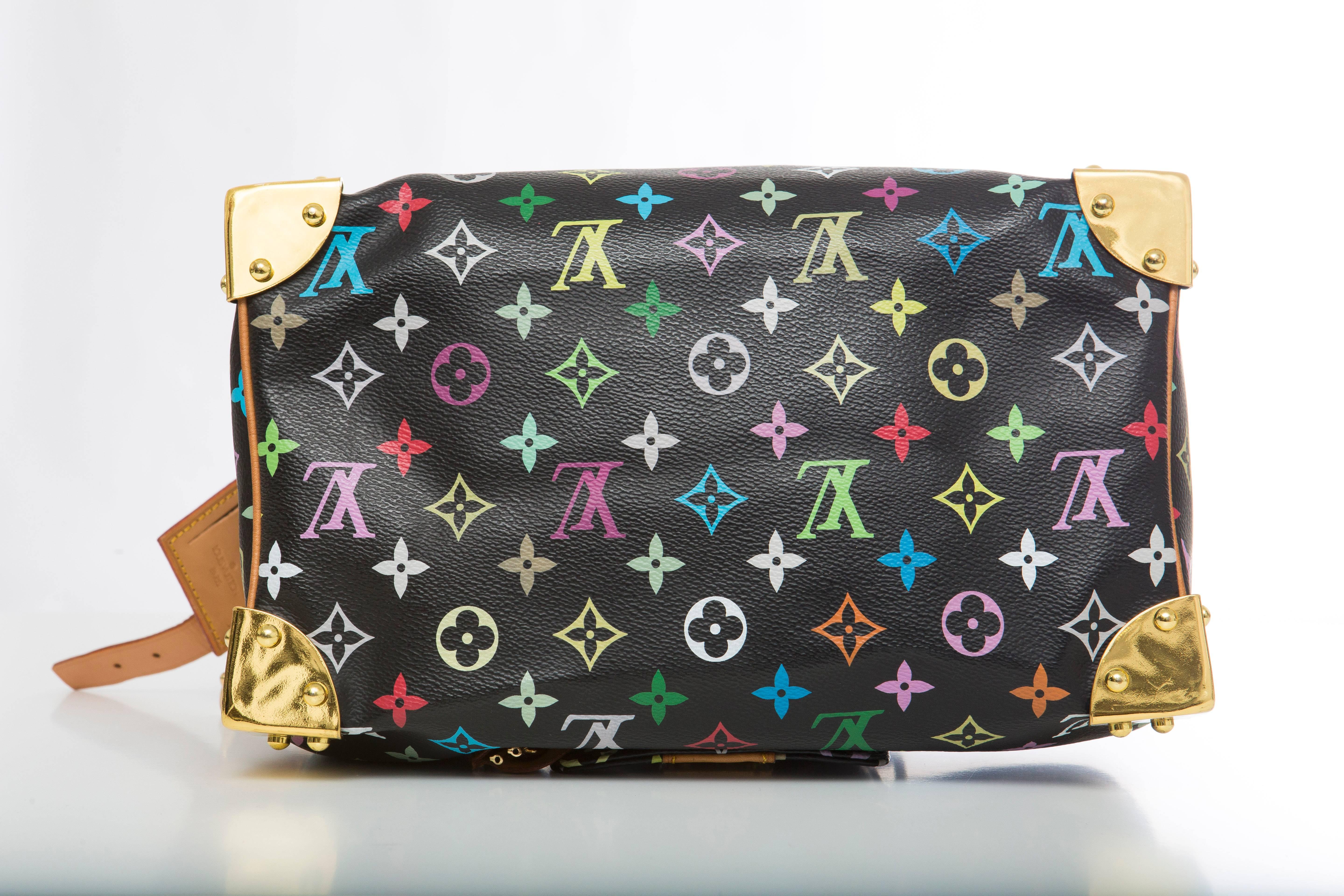 Black Louis Vuitton Limited Edition Takashi Murakami Collection Speedy 30 Hand Bag For Sale