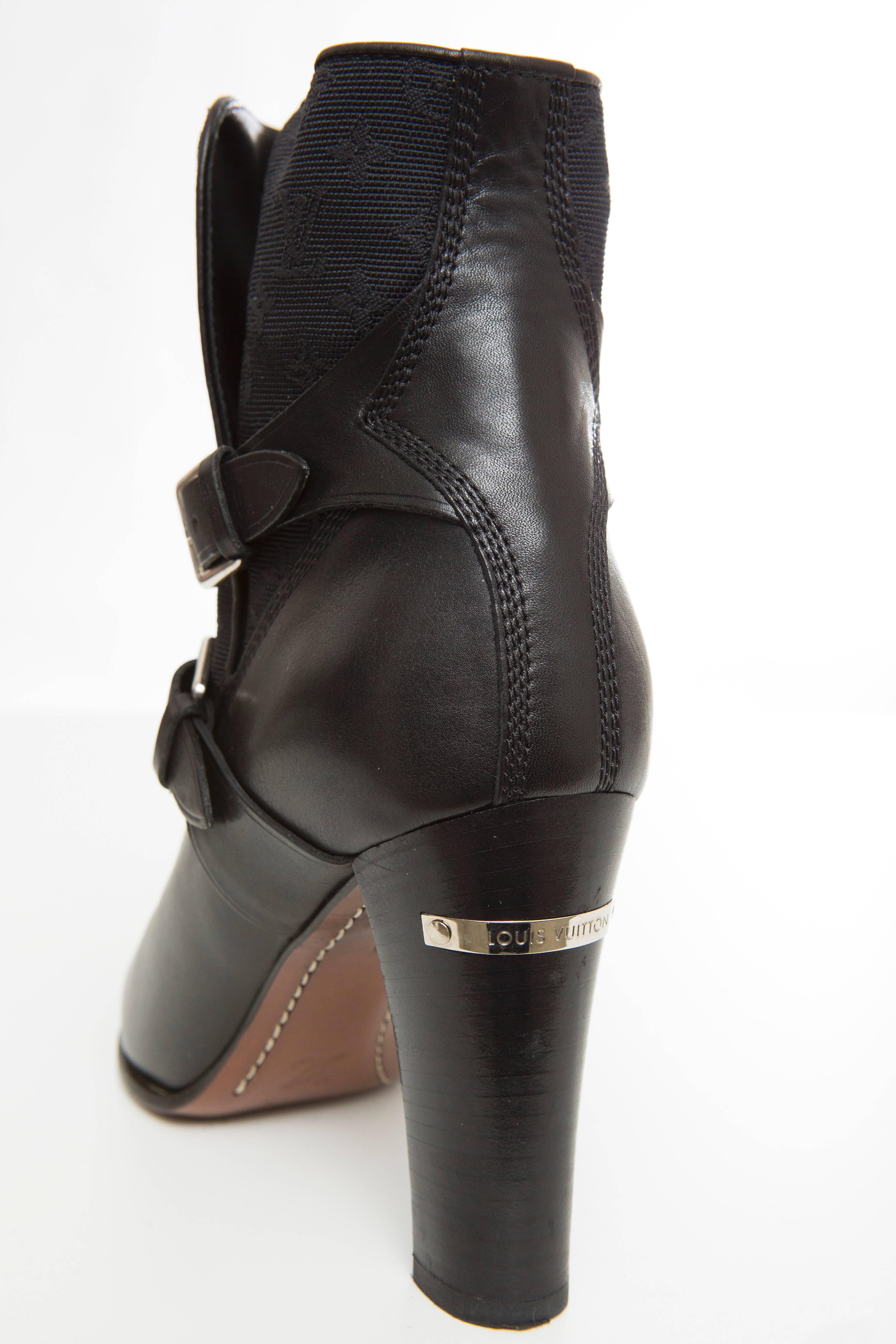 Louis Vuitton Black Leather Ankle Boots 2
