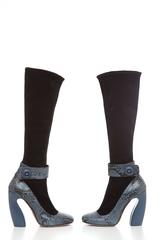 Prada Black Suede Boots With Python Trim, Autumn - Winter 2011