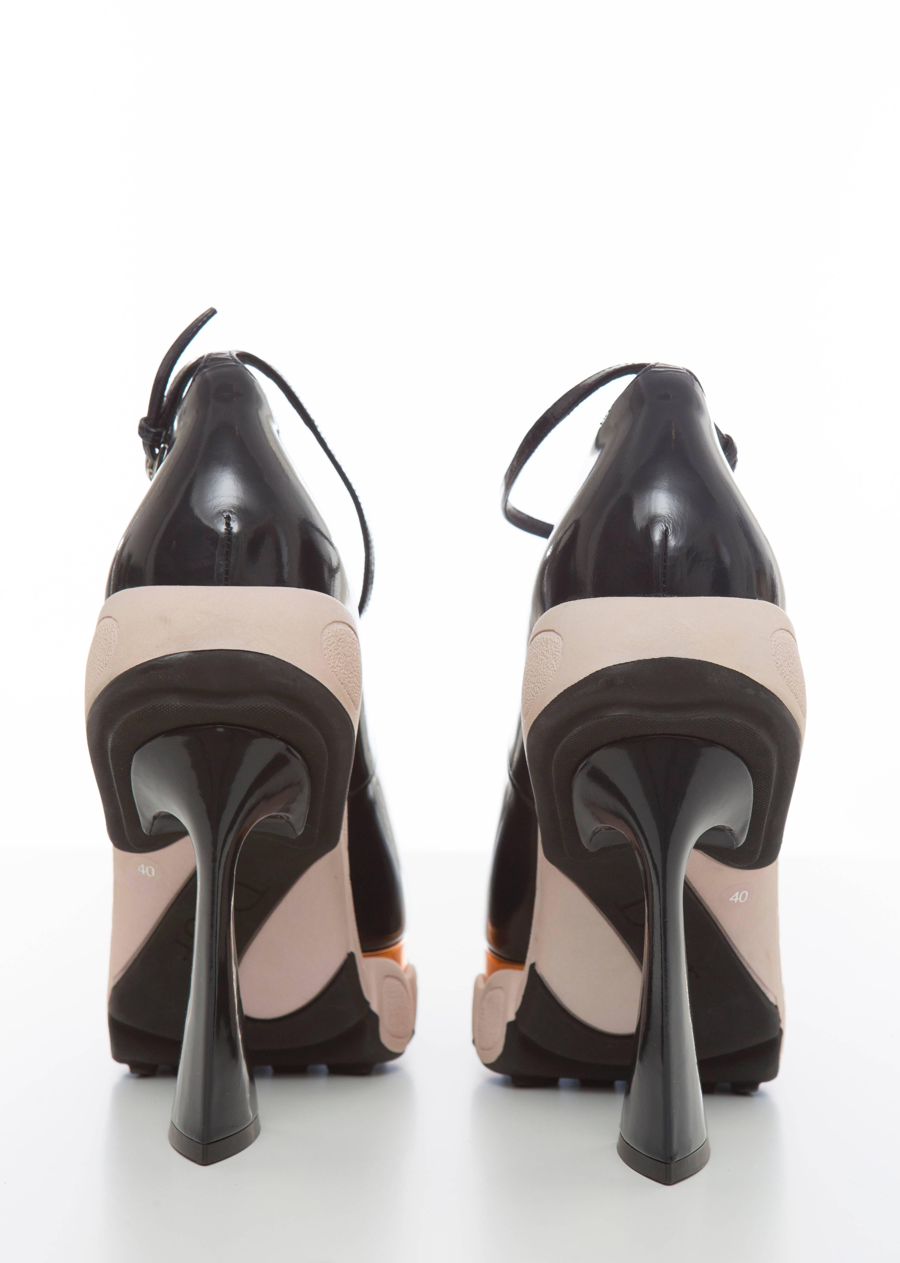 Raf Simons For Christian Dior Patent Leather Runway Sneaker Pumps, Fall 2014 In Excellent Condition In Cincinnati, OH
