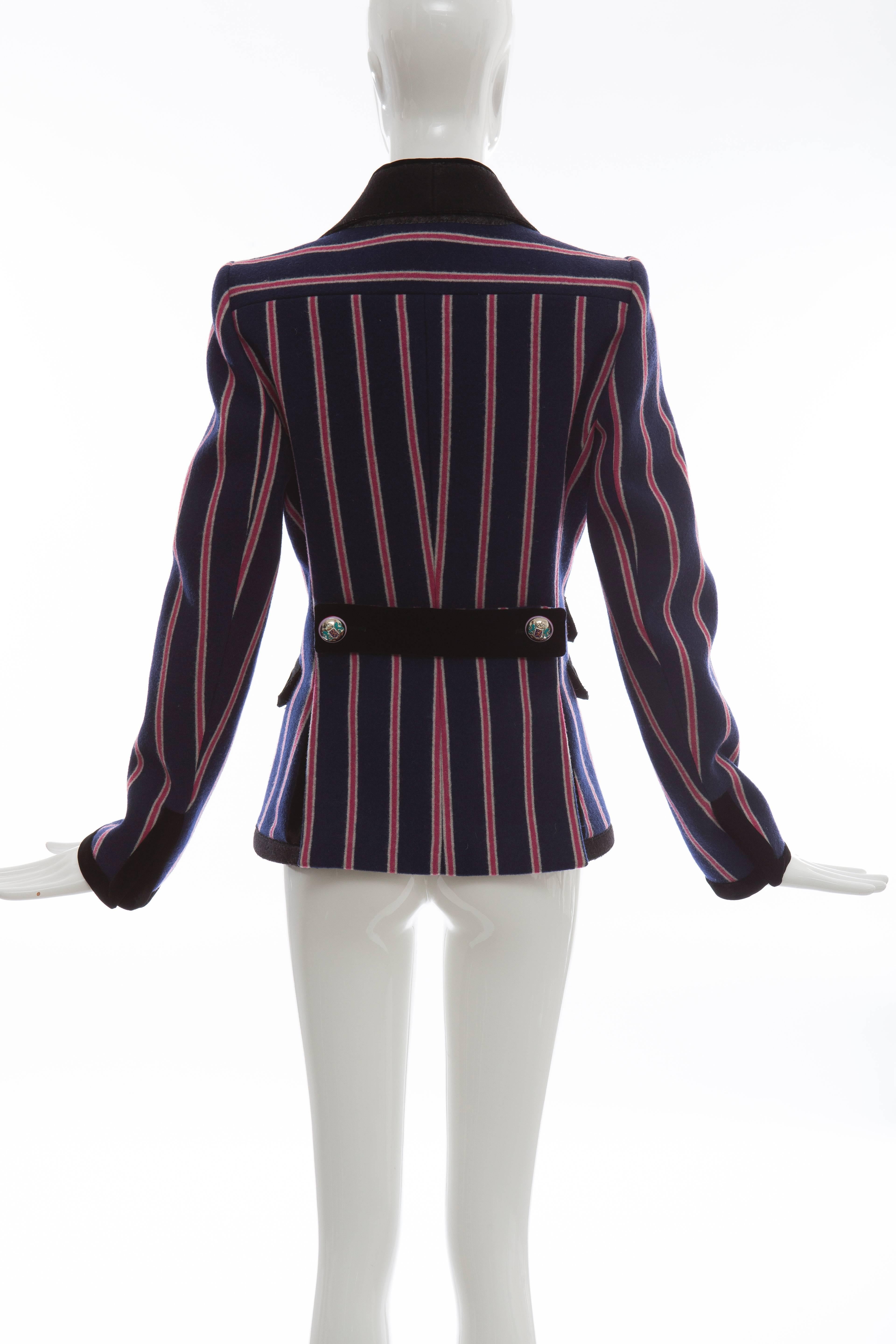 Nicolas Ghesquière für Balenciaga Runway Striped Wool Blazer:: Herbst 2007 im Zustand „Hervorragend“ in Cincinnati, OH