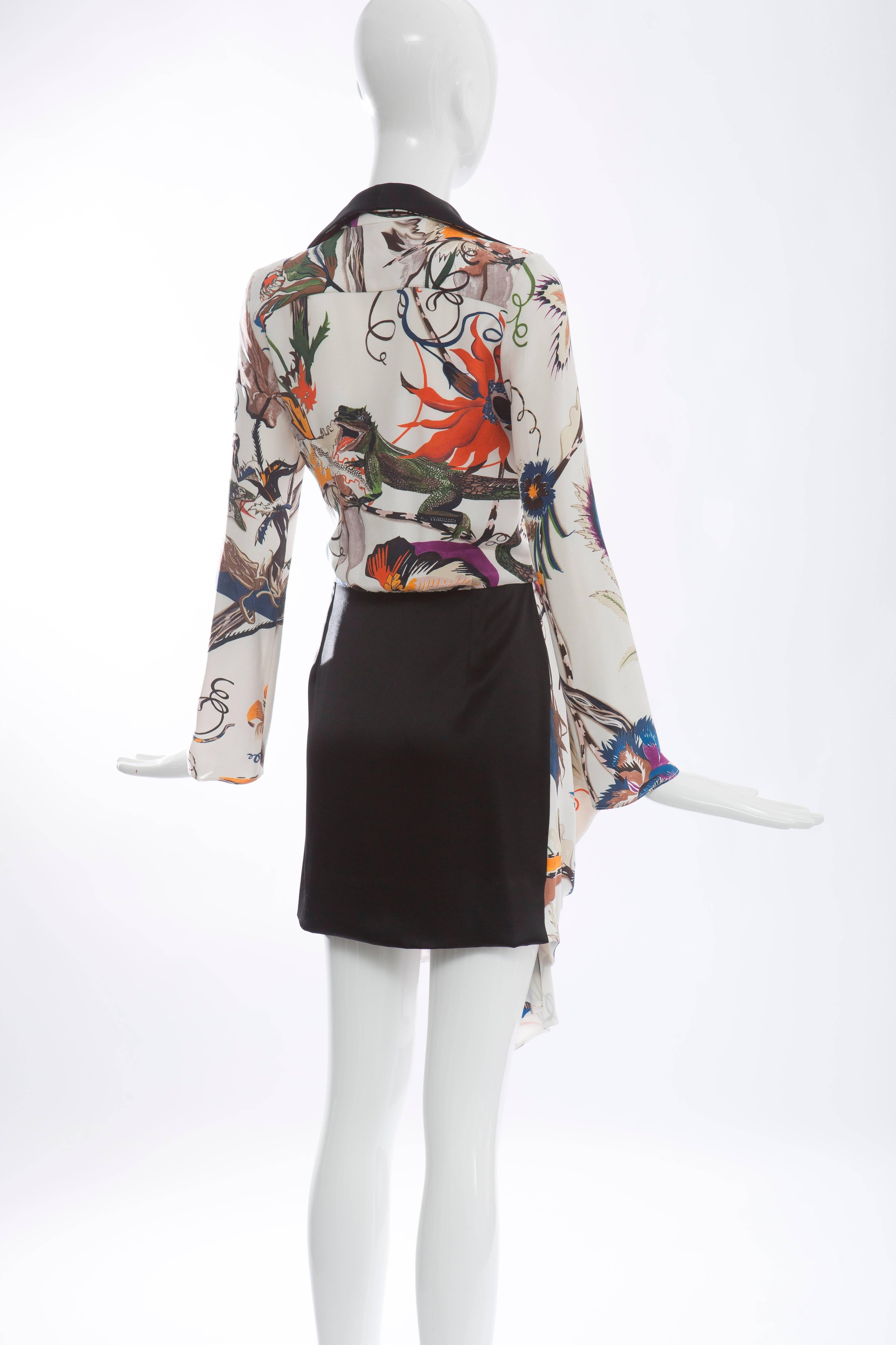 Nicolas Ghesquière For Balenciaga Silk Iguana Floral Print Dress, Fall 2011 In Excellent Condition For Sale In Cincinnati, OH