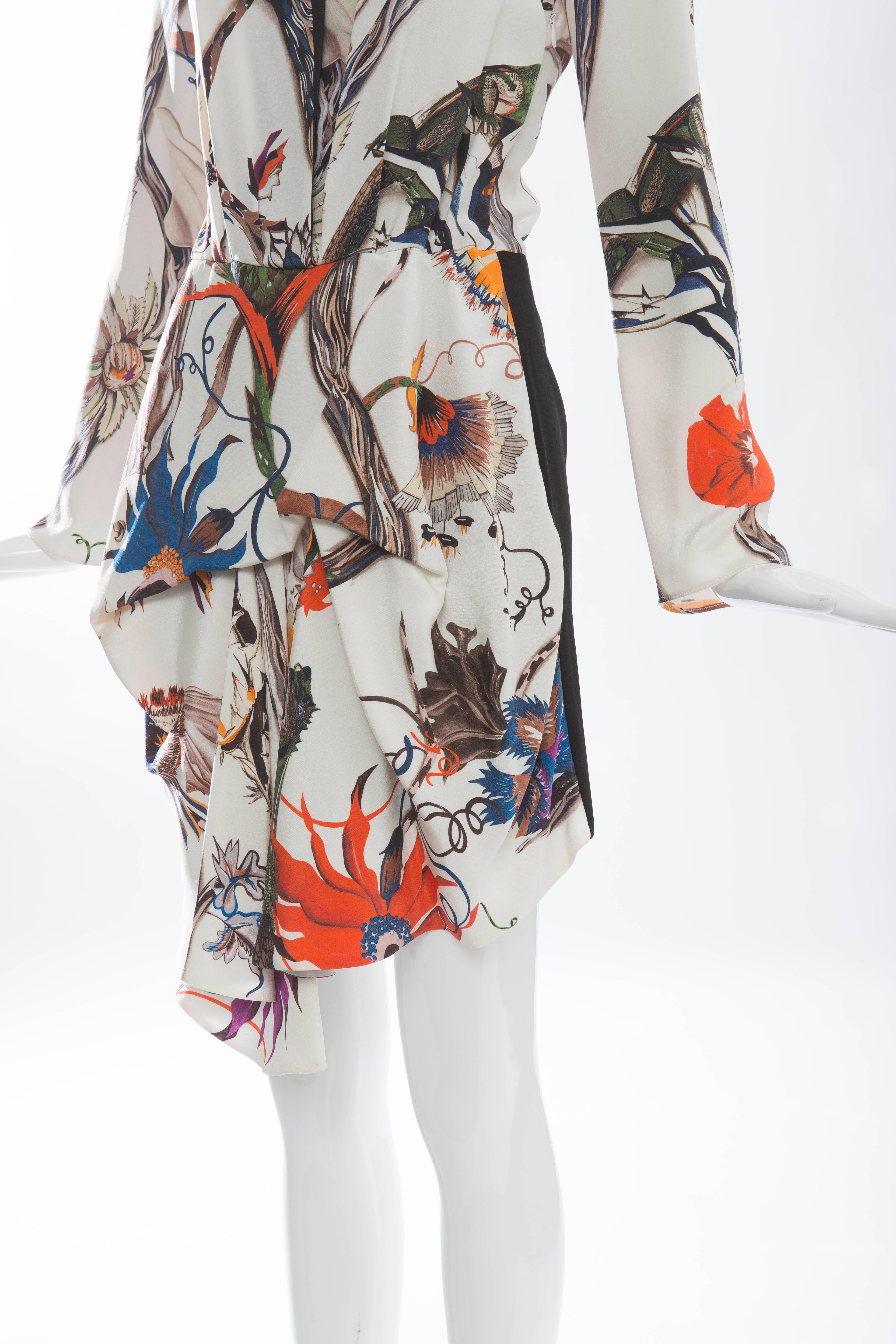 Women's Nicolas Ghesquière For Balenciaga Silk Iguana Floral Print Dress, Fall 2011 For Sale