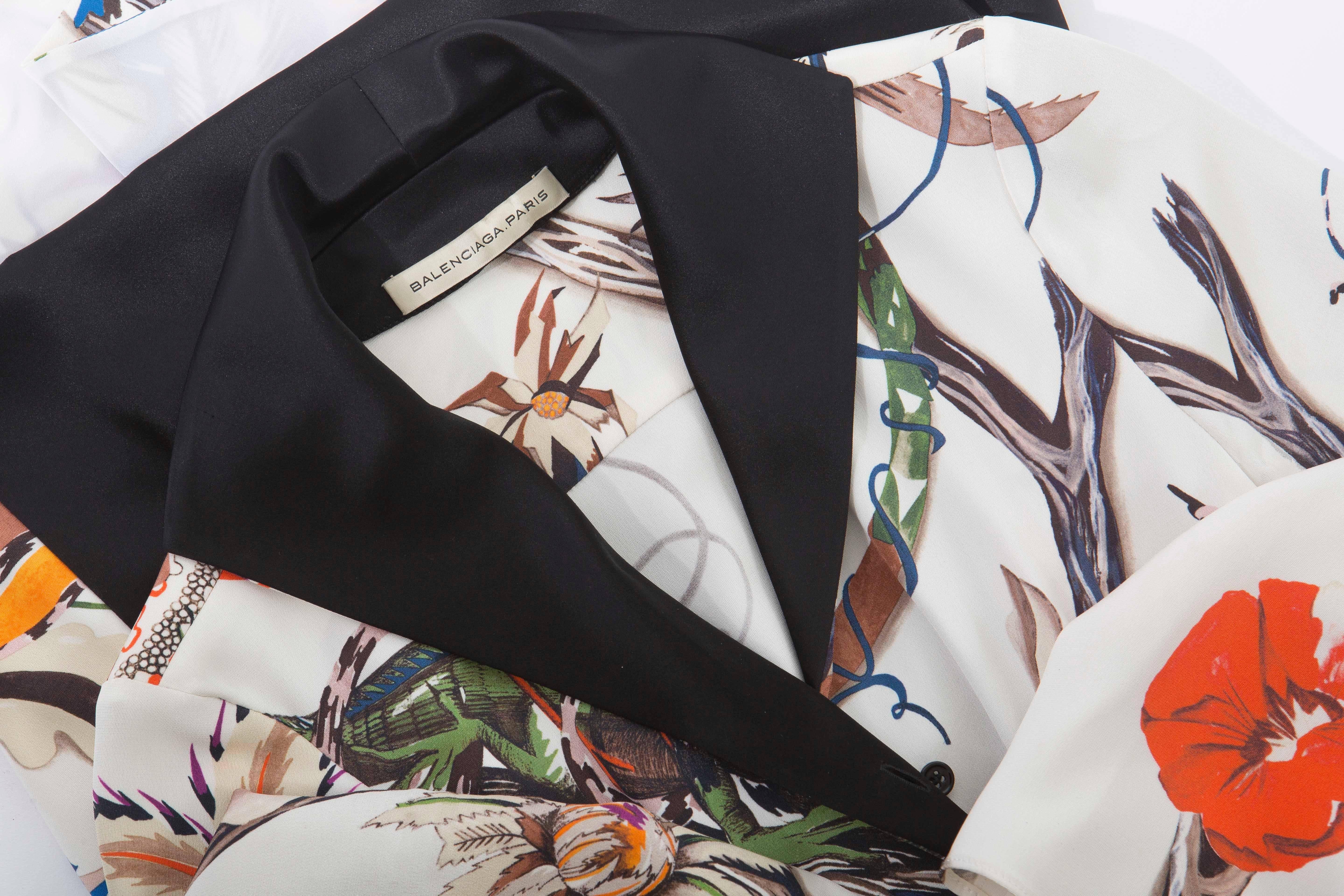 Nicolas Ghesquière For Balenciaga Silk Iguana Floral Print Dress, Fall 2011 For Sale 2