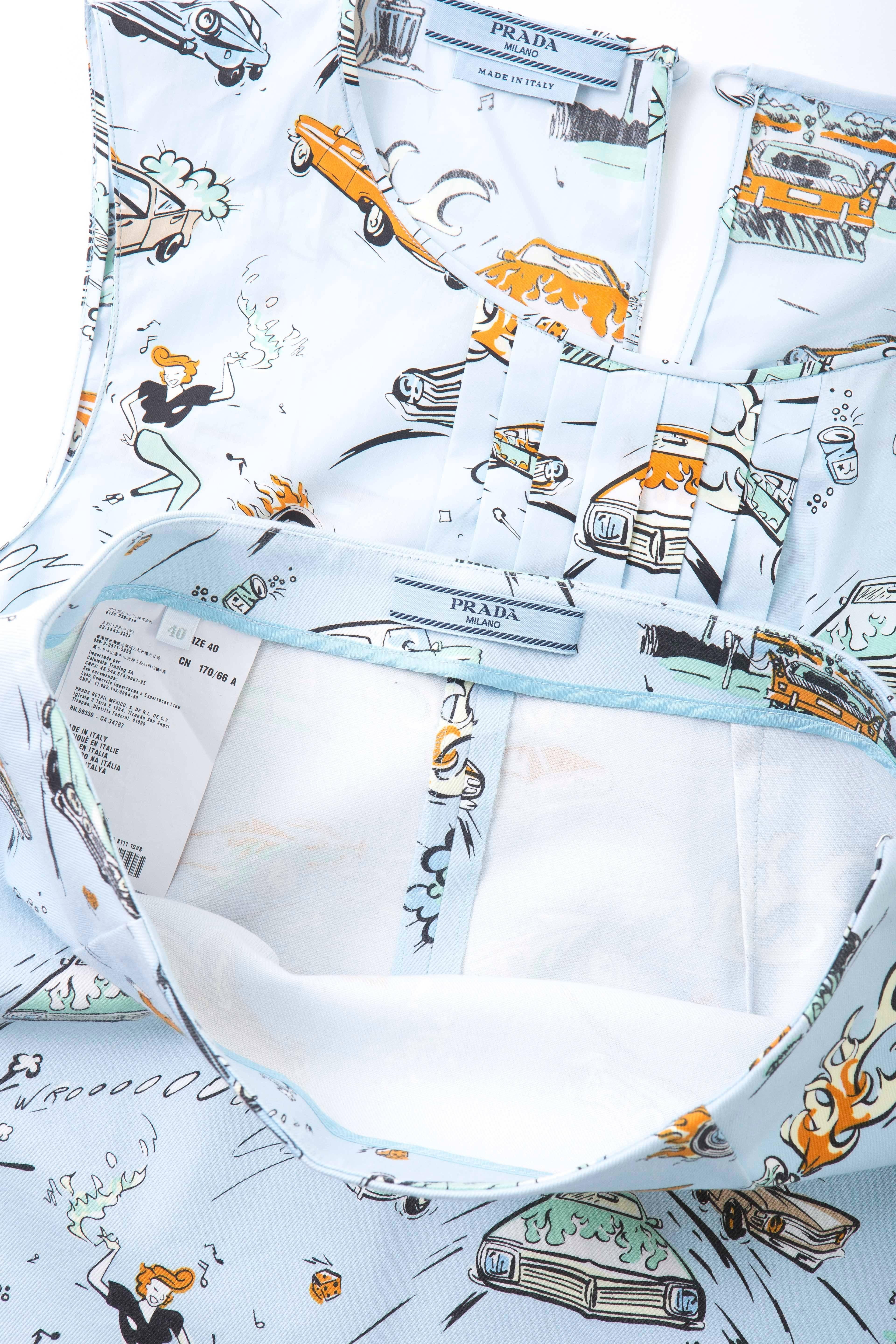 Prada Car Print Cotton Skirt Suit, Spring / Summer 2012 1