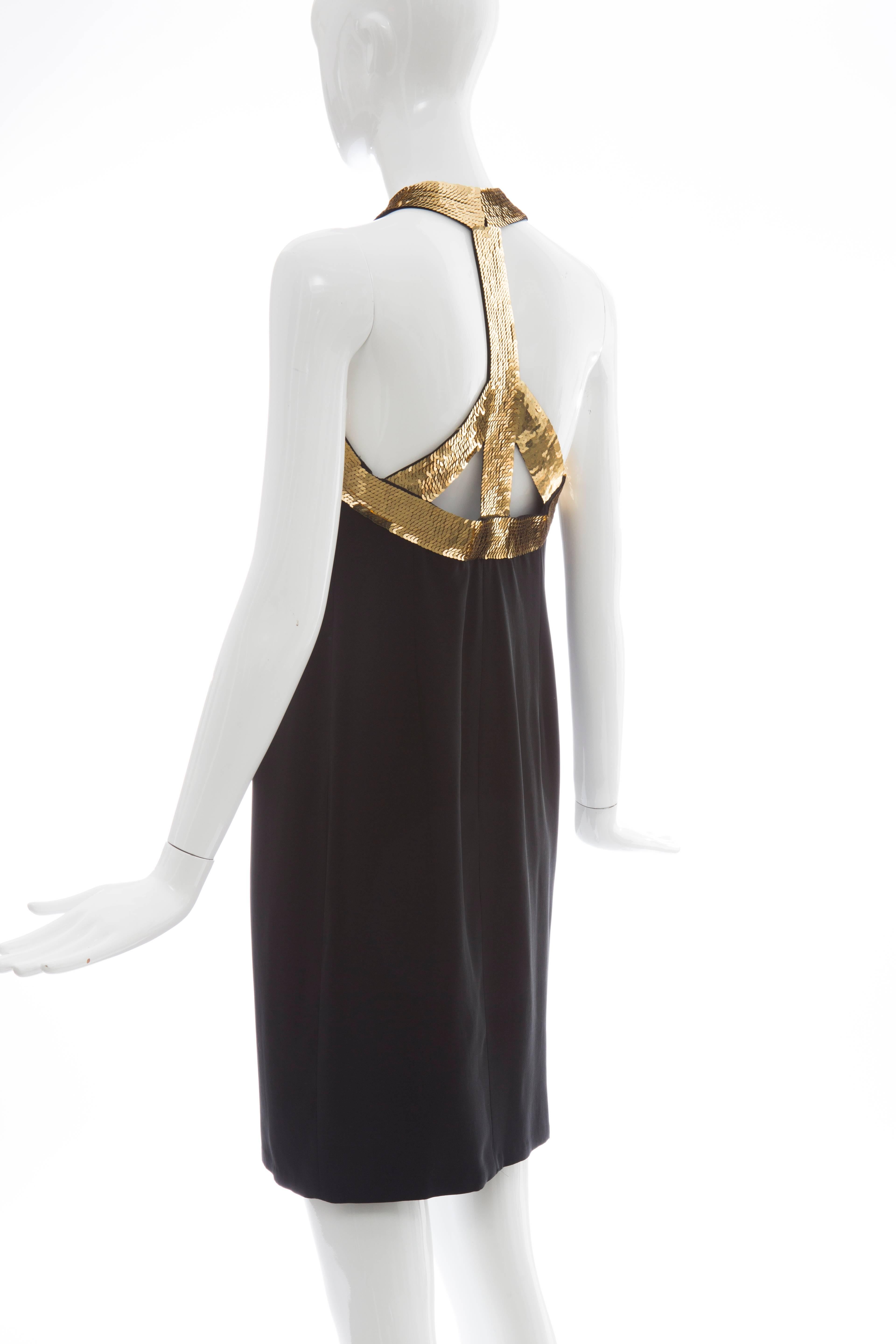 Moschino Couture Black Evening Dress With Back Sequin Peace Sign, Circa: 1993 For Sale 2
