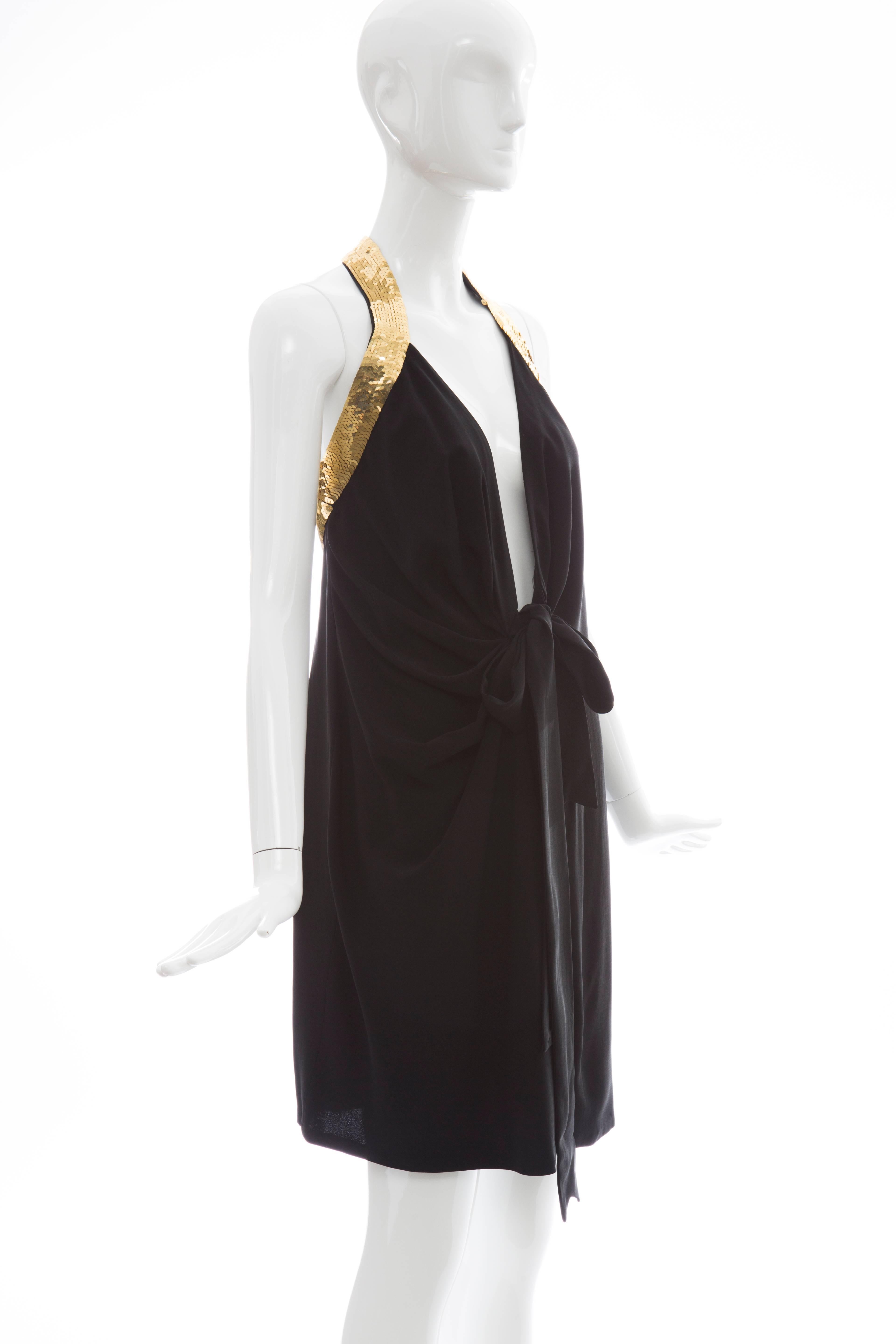 Moschino Couture Black Evening Dress With Back Sequin Peace Sign, Circa: 1993 For Sale 3