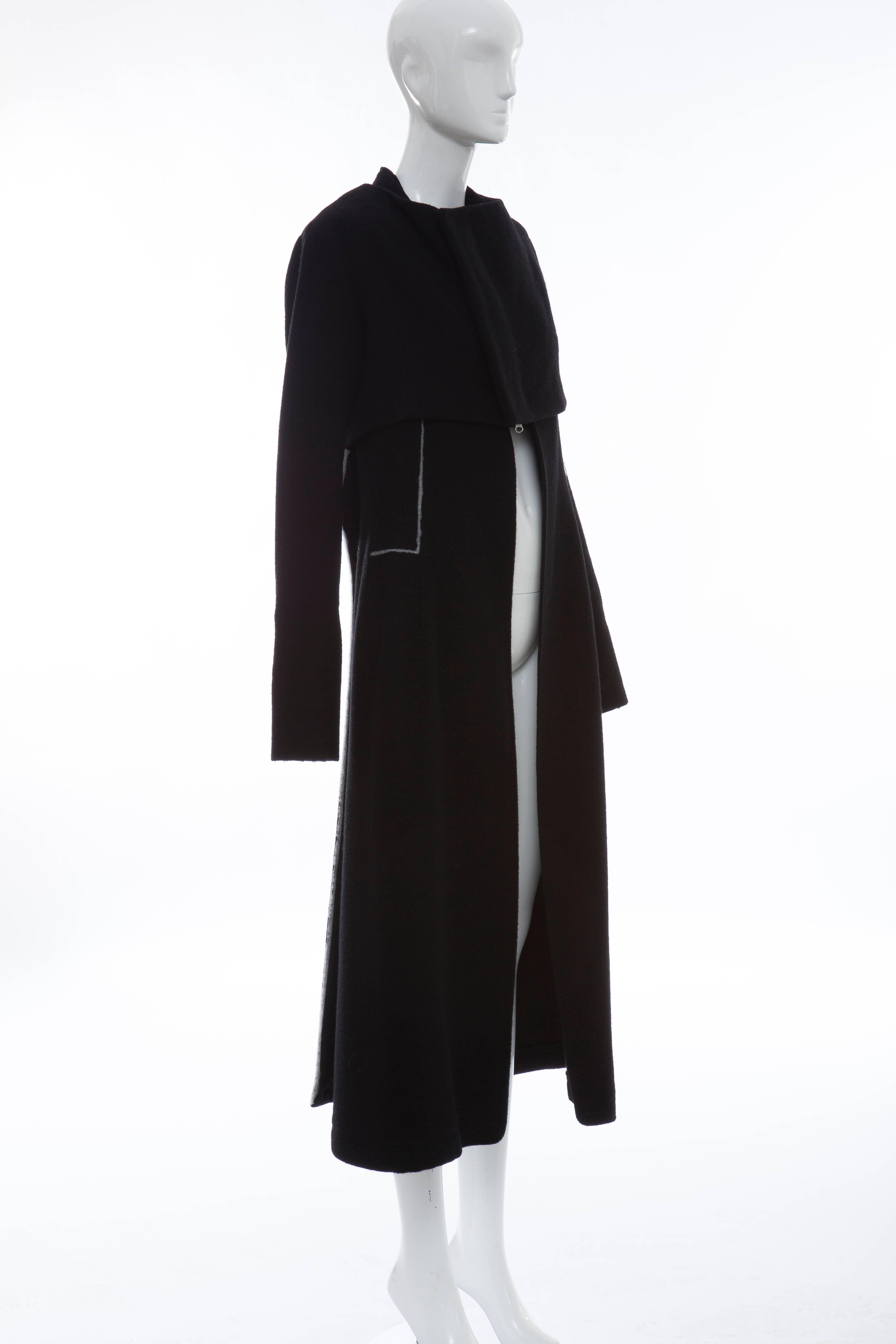 Yohji Yamamoto Black Wool Zip Front Jacket And Vest Ensemble 1