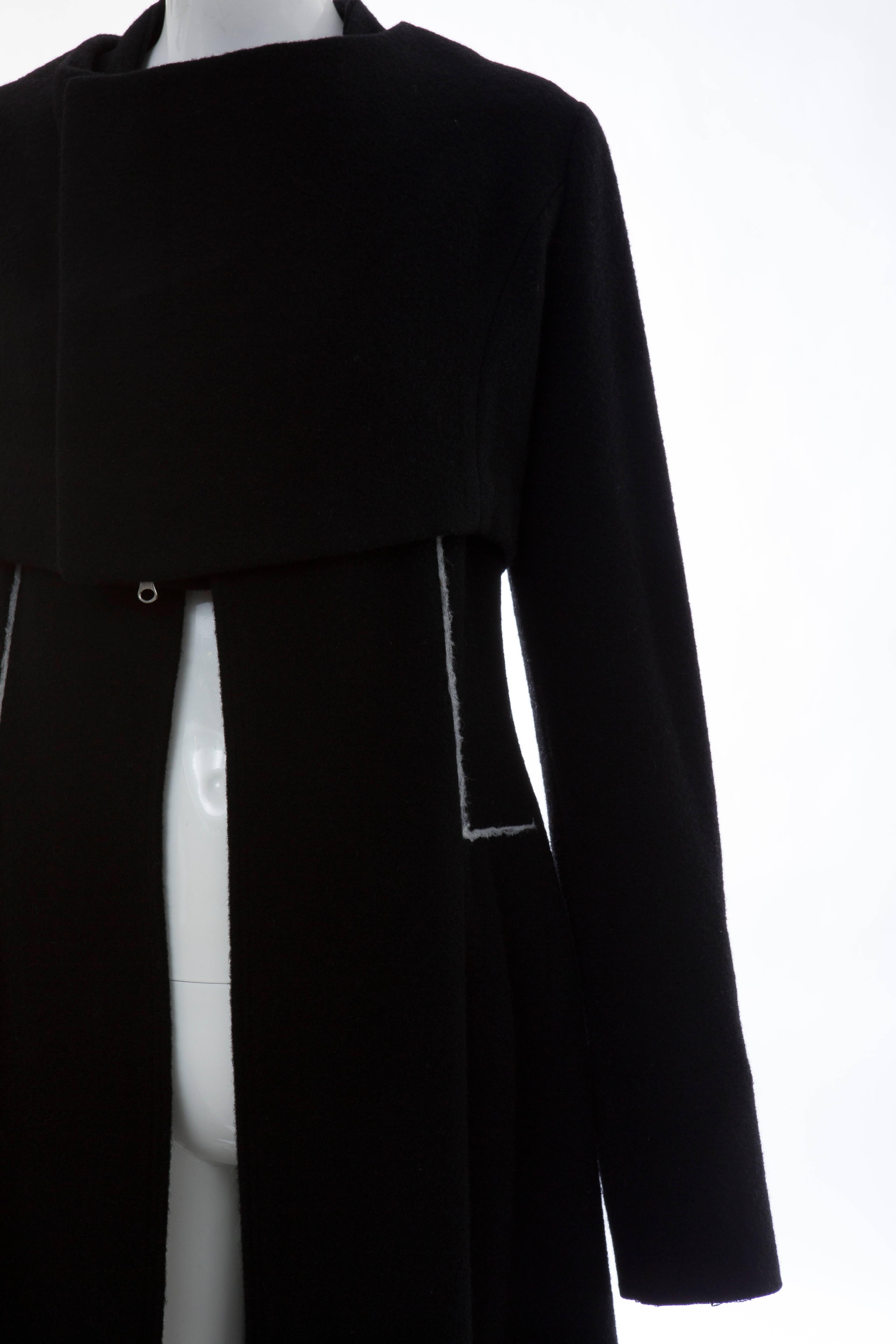 Yohji Yamamoto Black Wool Zip Front Jacket And Vest Ensemble 2