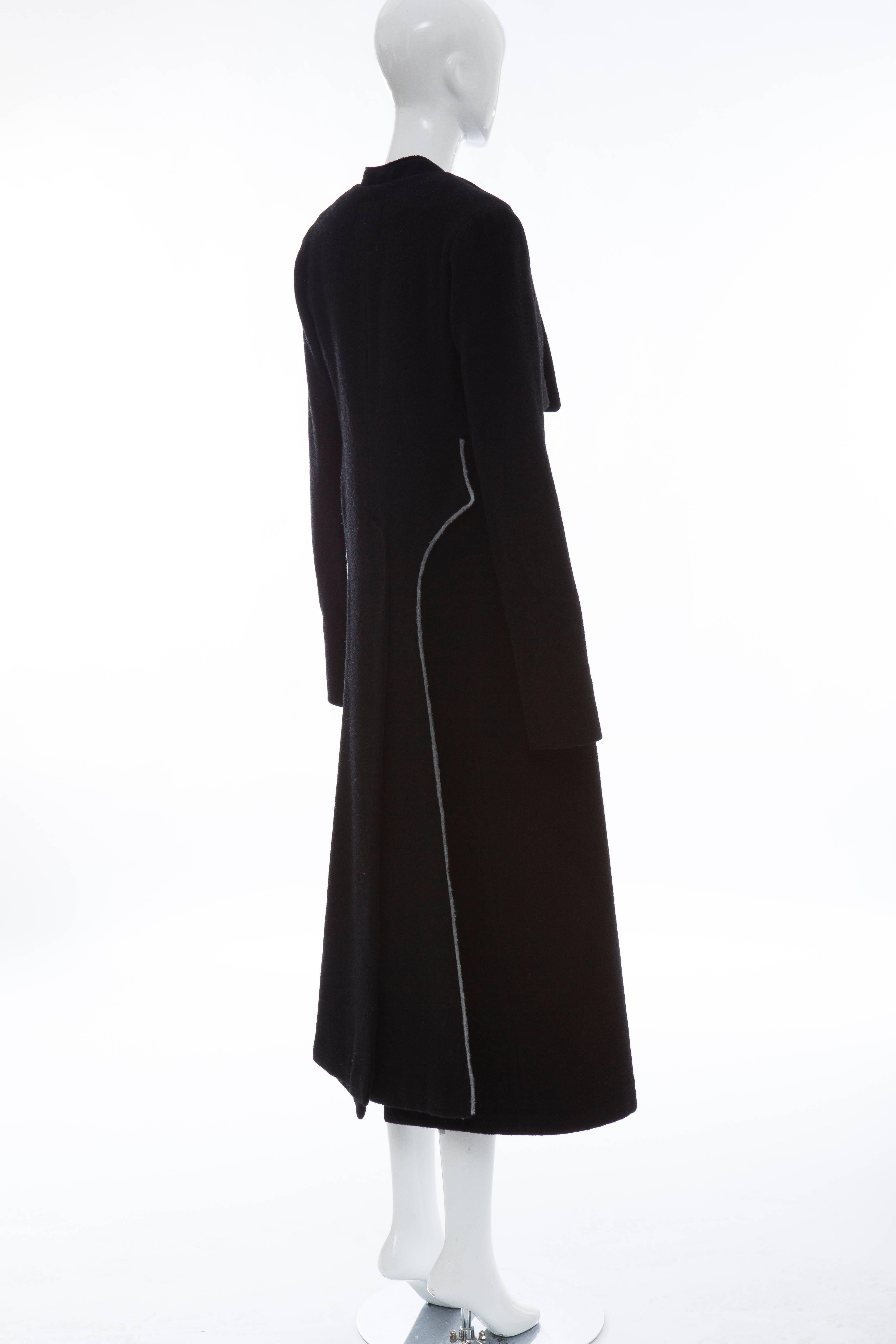 Yohji Yamamoto Black Wool Zip Front Jacket And Vest Ensemble 3