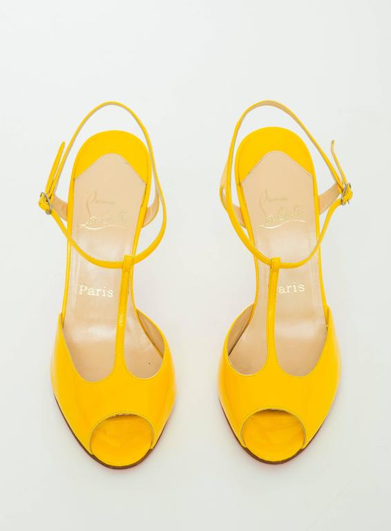yellow t strap heels
