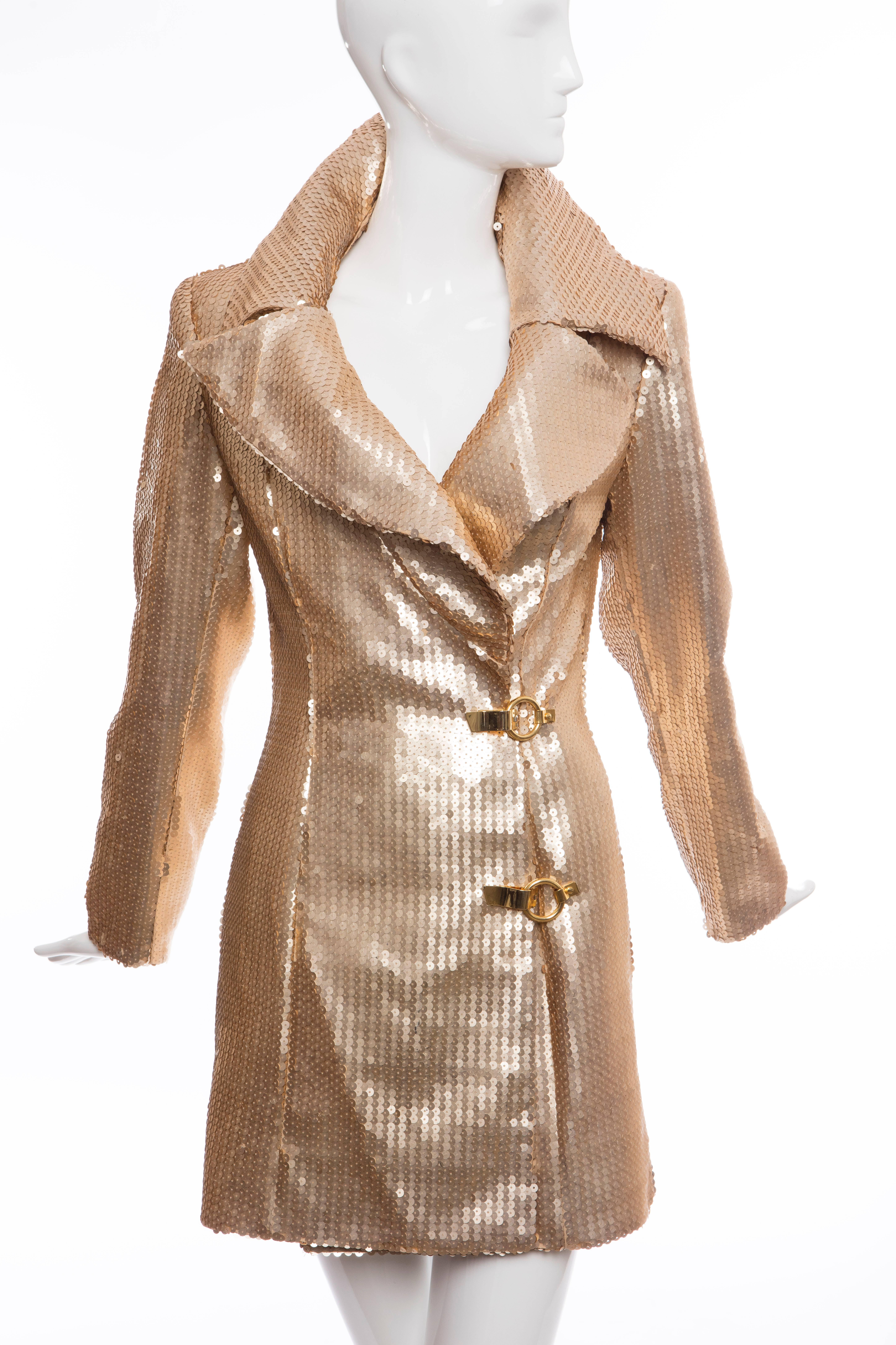 Women's Claude Montana Matte Gold Sequin Jacket, Circa: 1980's