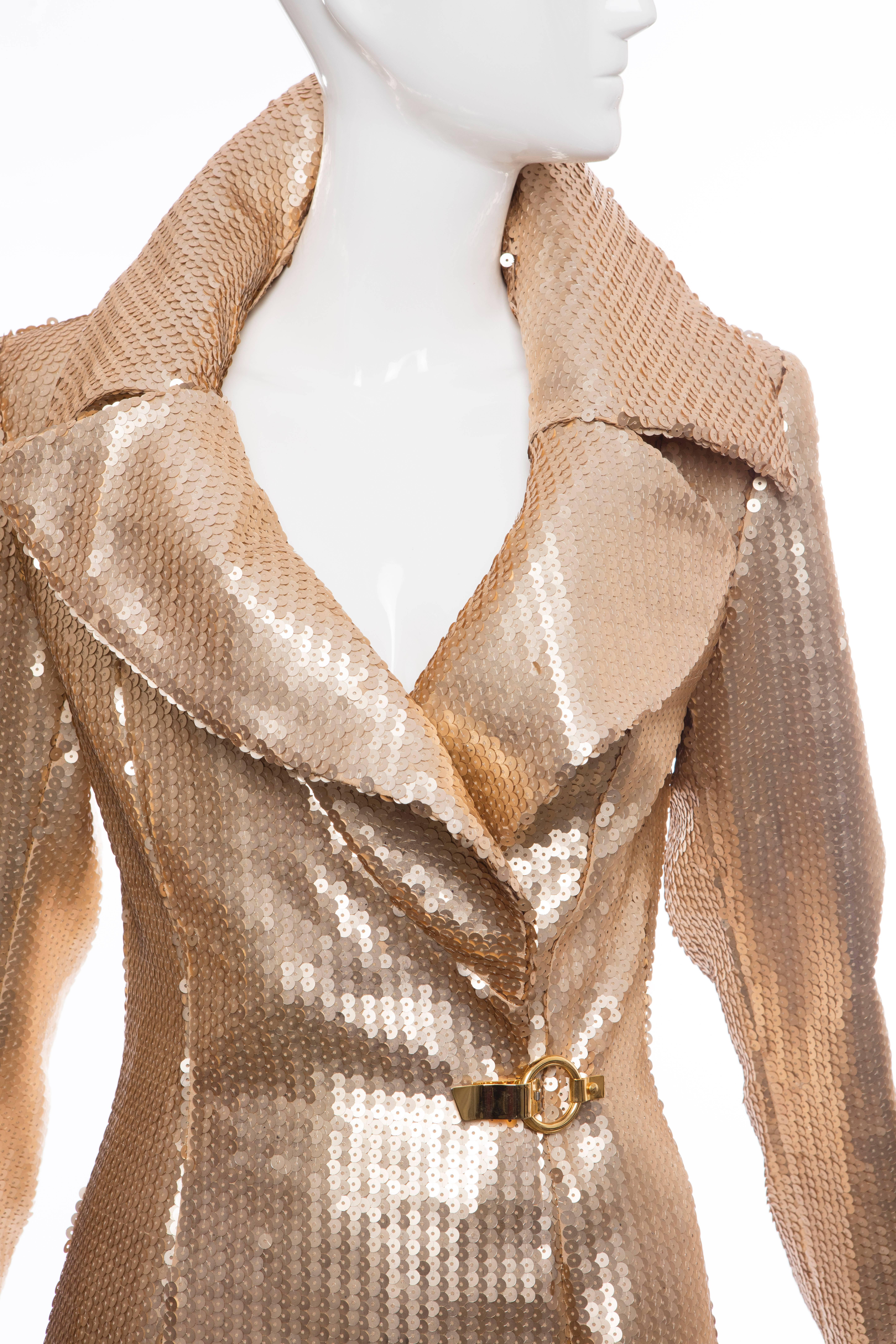 Claude Montana Matte Gold Sequin Jacket, Circa: 1980's 1
