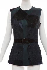 Lanvin By Alber Elbaz Sleeveless Trompe l'oeil  Silk Embellished Top Circa 2006