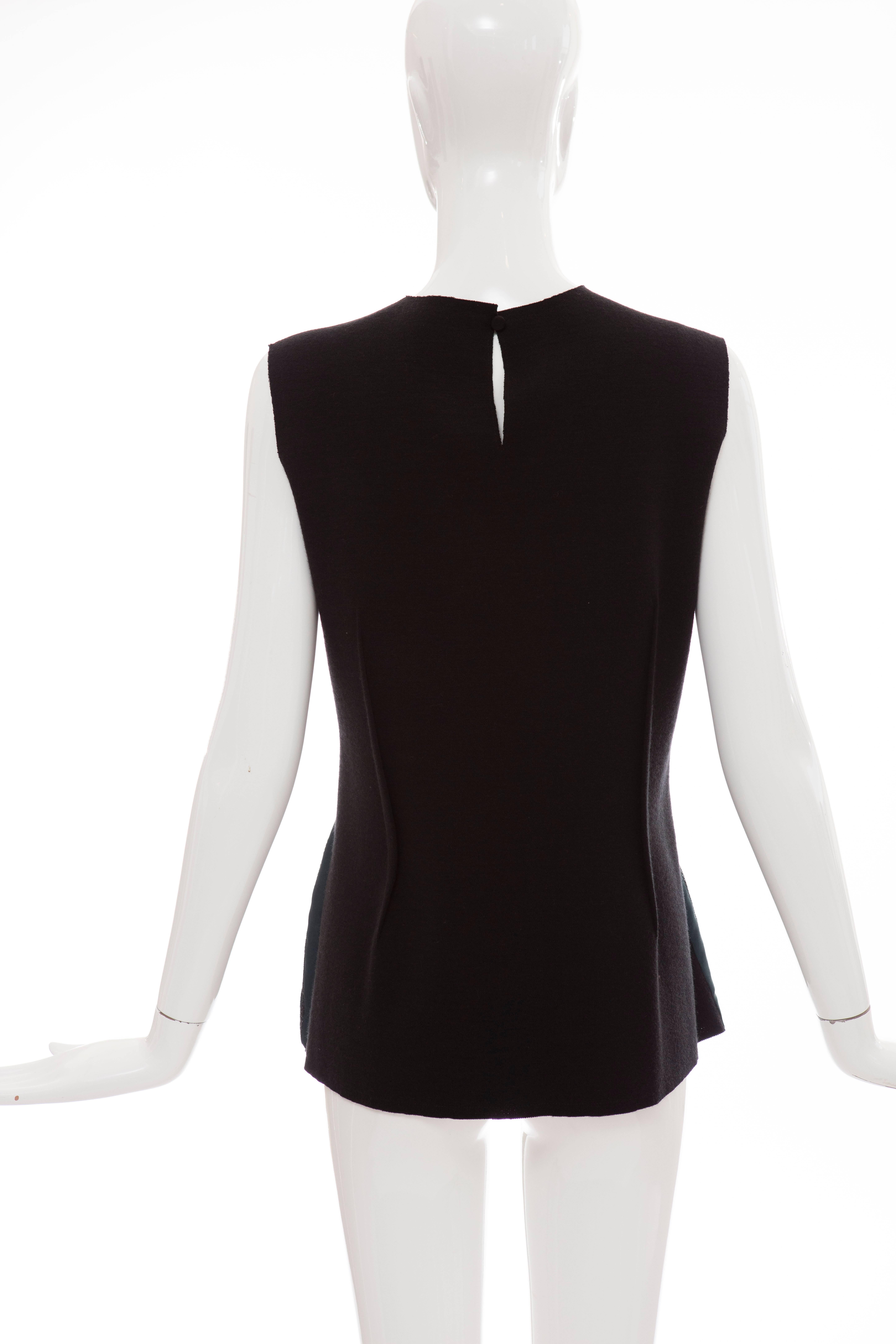 Lanvin By Alber Elbaz Sleeveless Trompe l'oeil  Silk Embellished Top Circa 2006 In Excellent Condition For Sale In Cincinnati, OH