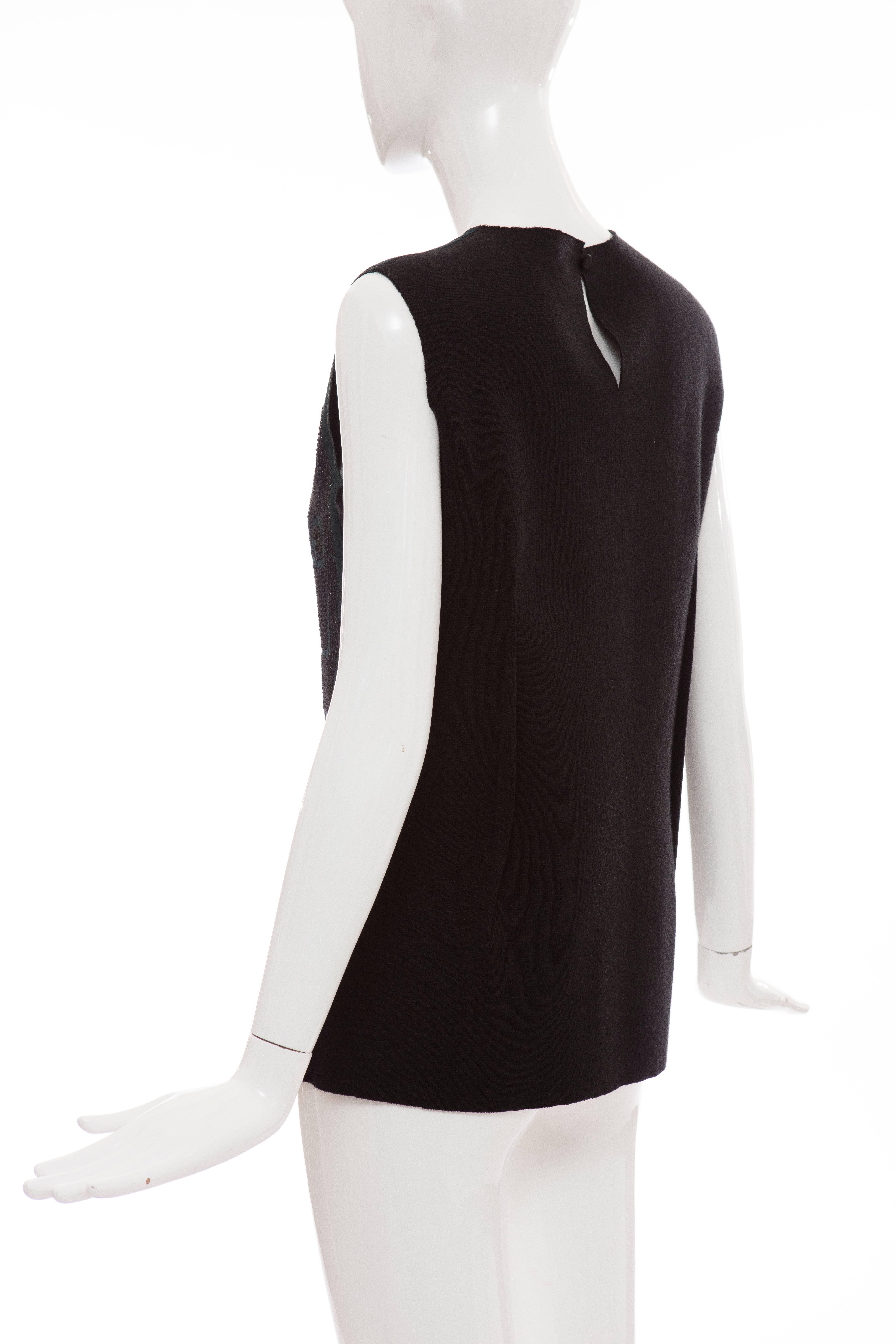 Lanvin By Alber Elbaz Sleeveless Trompe l'oeil  Silk Embellished Top Circa 2006 For Sale 2